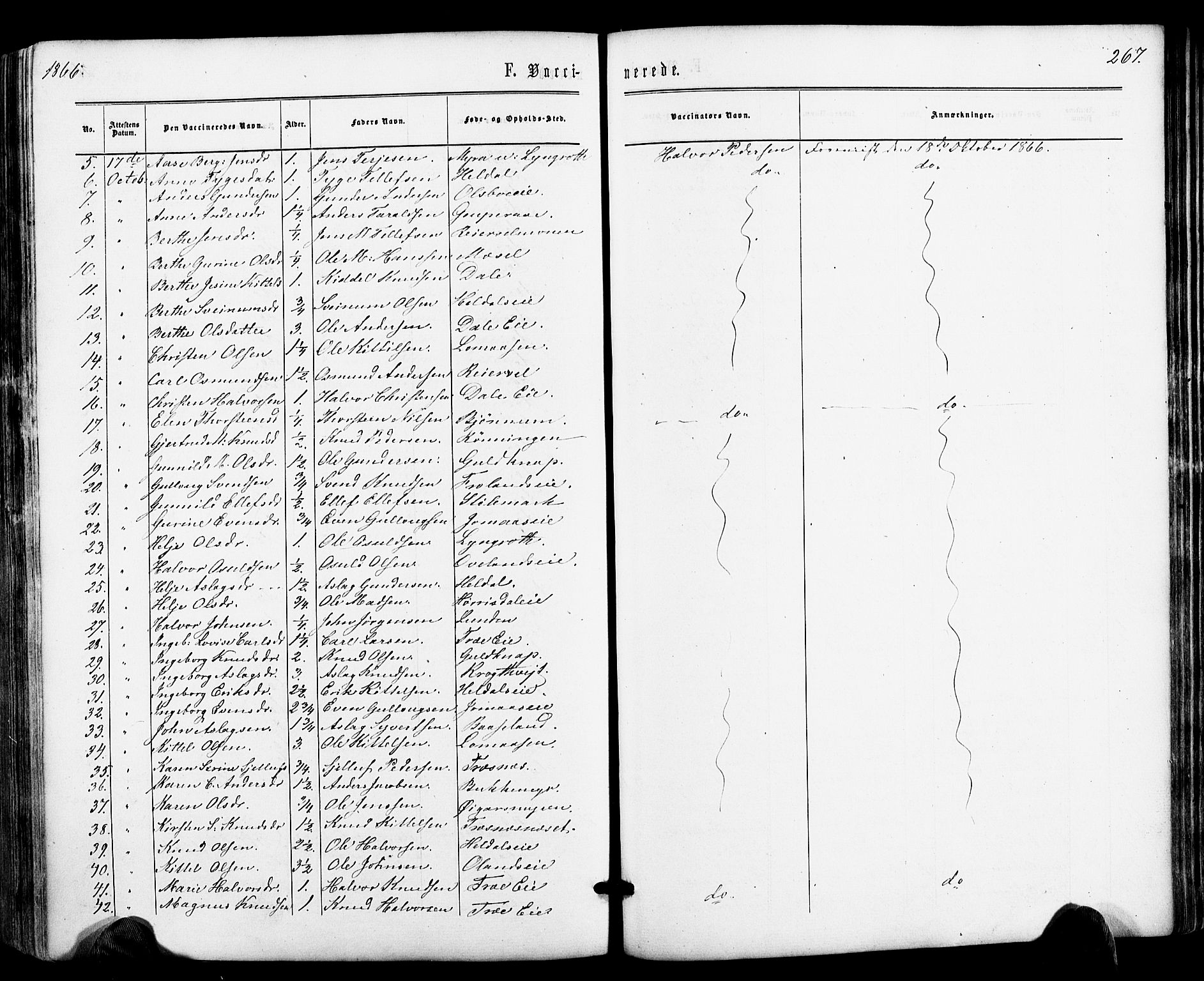 Froland sokneprestkontor, AV/SAK-1111-0013/F/Fa/L0003: Parish register (official) no. A 3, 1864-1881, p. 267