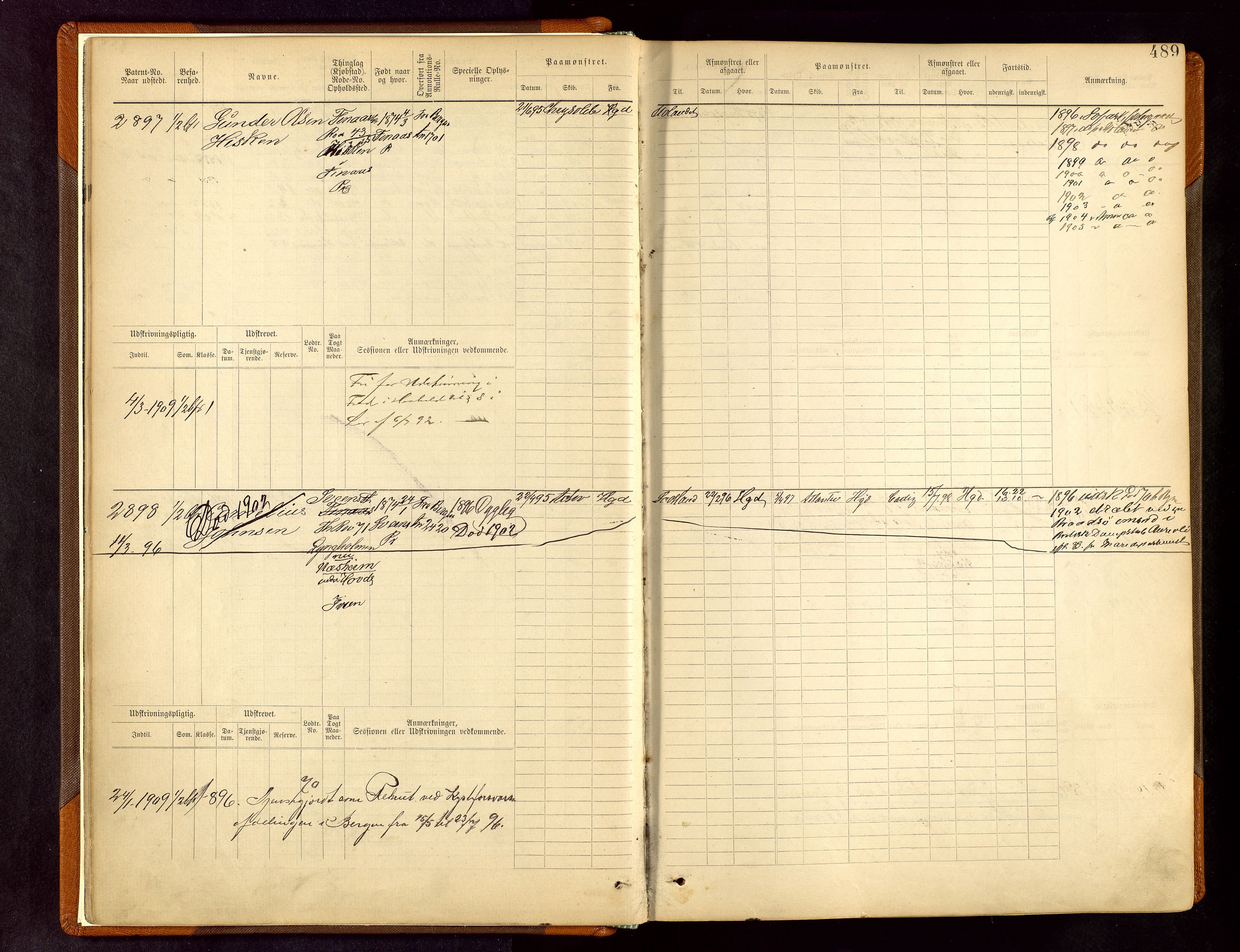 Haugesund sjømannskontor, AV/SAST-A-102007/F/Fb/Fbb/L0008: Sjøfartsrulle Haugesund krets nr. 1923-3832, 1885-1948, p. 489