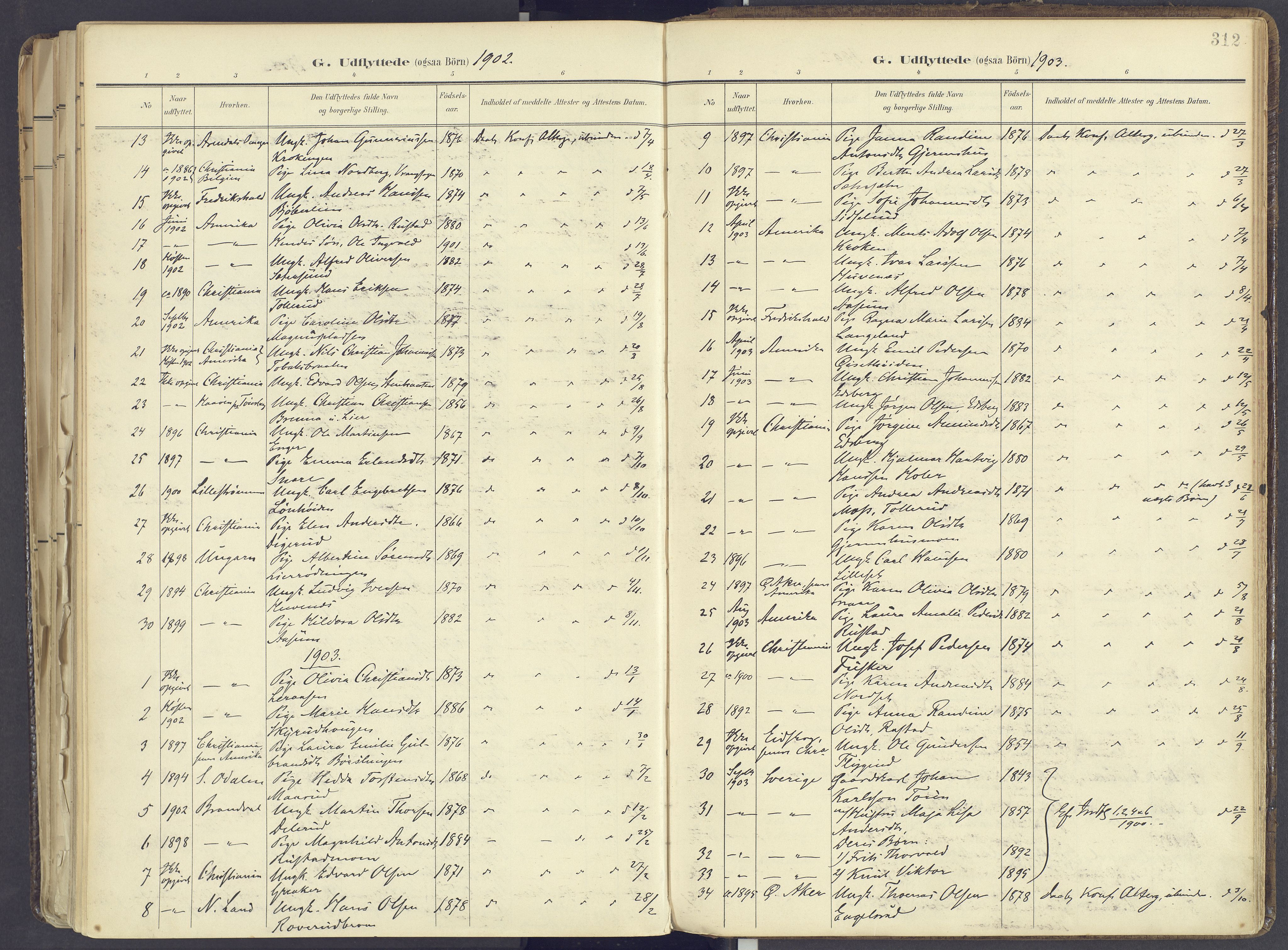 Vinger prestekontor, AV/SAH-PREST-024/H/Ha/Haa/L0017: Parish register (official) no. 17, 1901-1927, p. 312