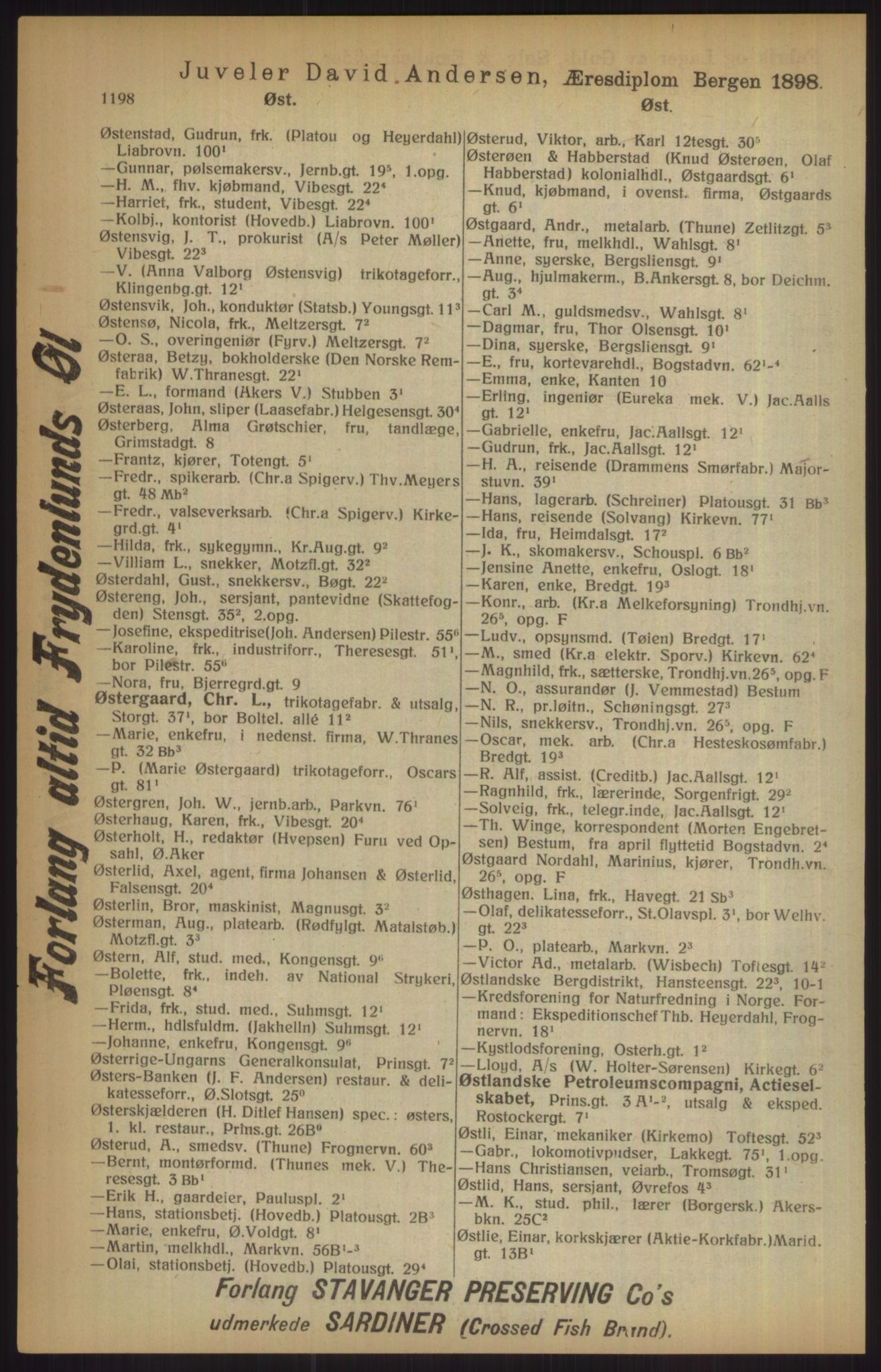 Kristiania/Oslo adressebok, PUBL/-, 1915, p. 1198