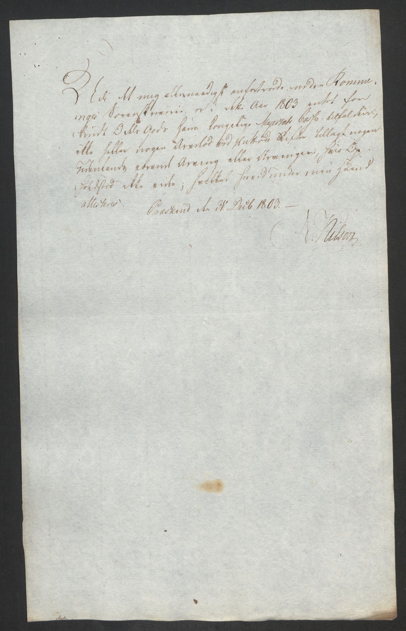 Rentekammeret inntil 1814, Reviderte regnskaper, Fogderegnskap, AV/RA-EA-4092/R11/L0679: Fogderegnskap Nedre Romerike, 1803, p. 207