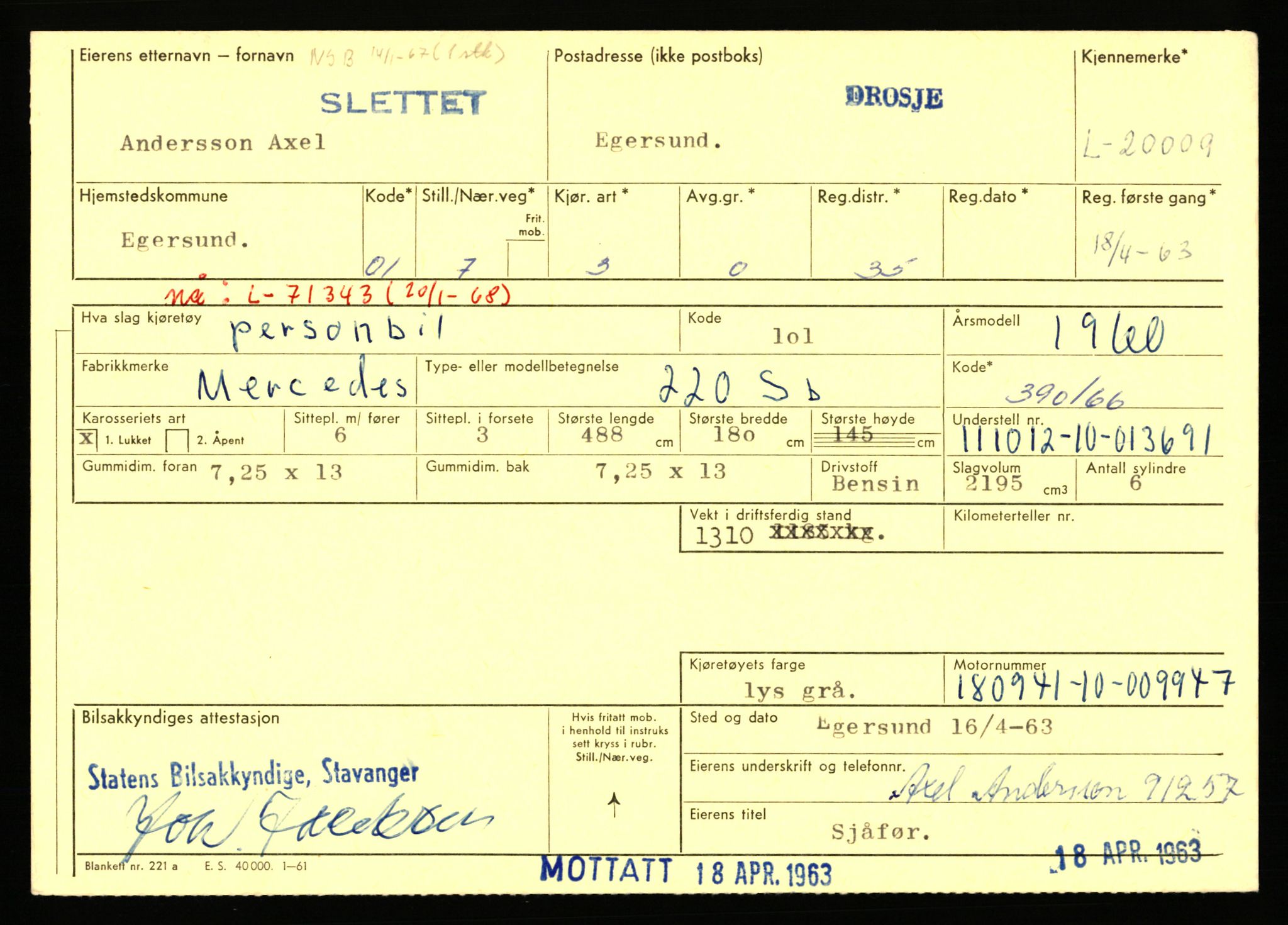 Stavanger trafikkstasjon, AV/SAST-A-101942/0/F/L0036: L-20000 - L-20499, 1930-1971, p. 59