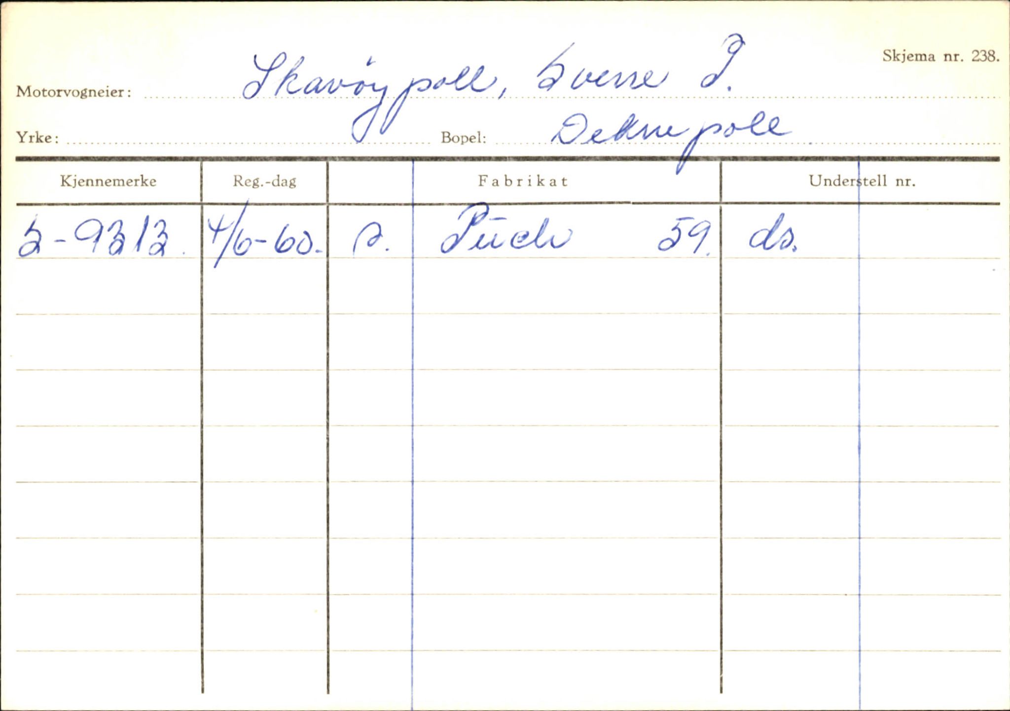 Statens vegvesen, Sogn og Fjordane vegkontor, SAB/A-5301/4/F/L0145: Registerkort Vågsøy S-Å. Årdal I-P, 1945-1975, p. 77