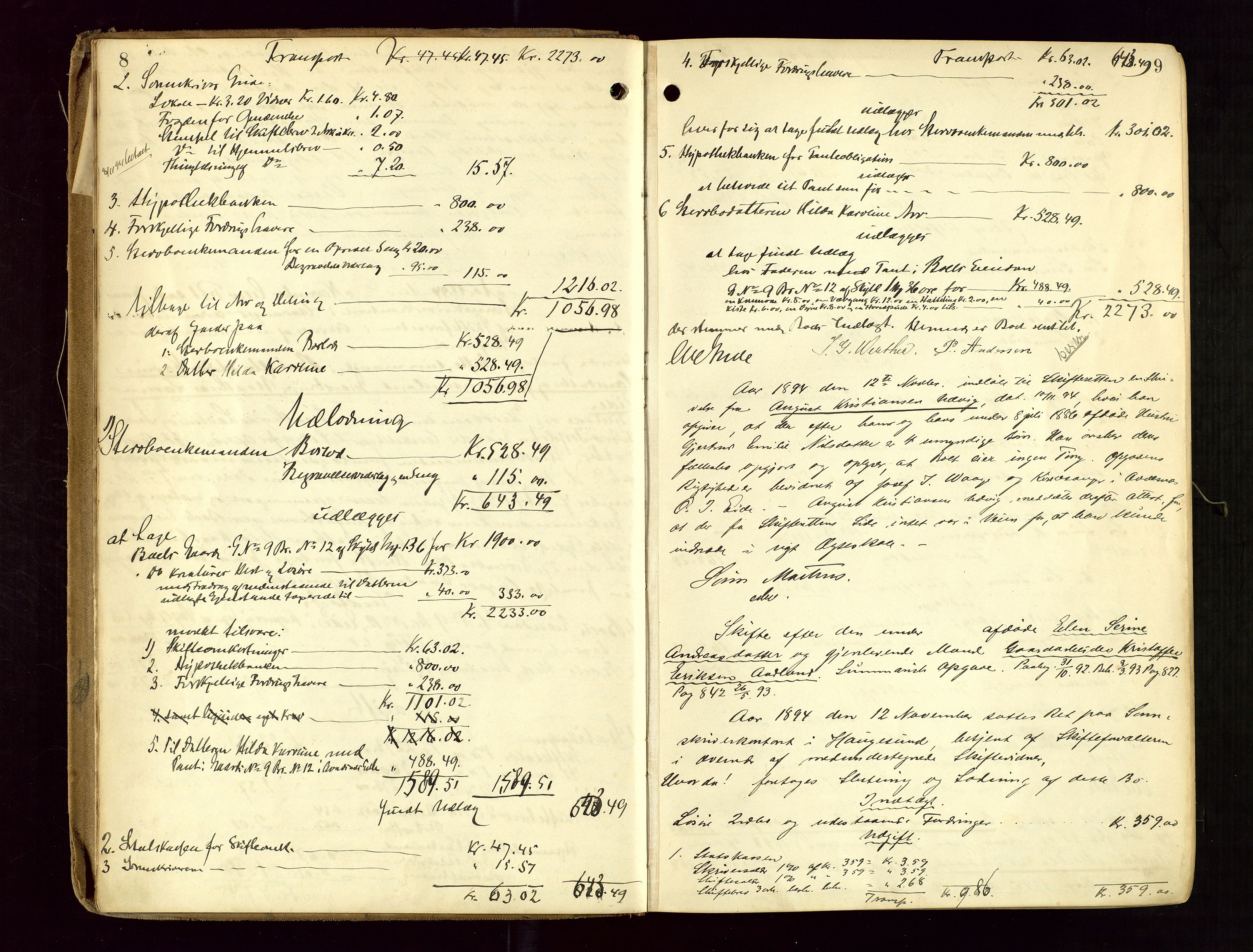 Karmsund sorenskriveri, AV/SAST-A-100311/01/IV/IVDB/L0012: SKIFTEPROTOKOLL SKUDENES, AVALDSNES, 1894-1904, p. 8-9