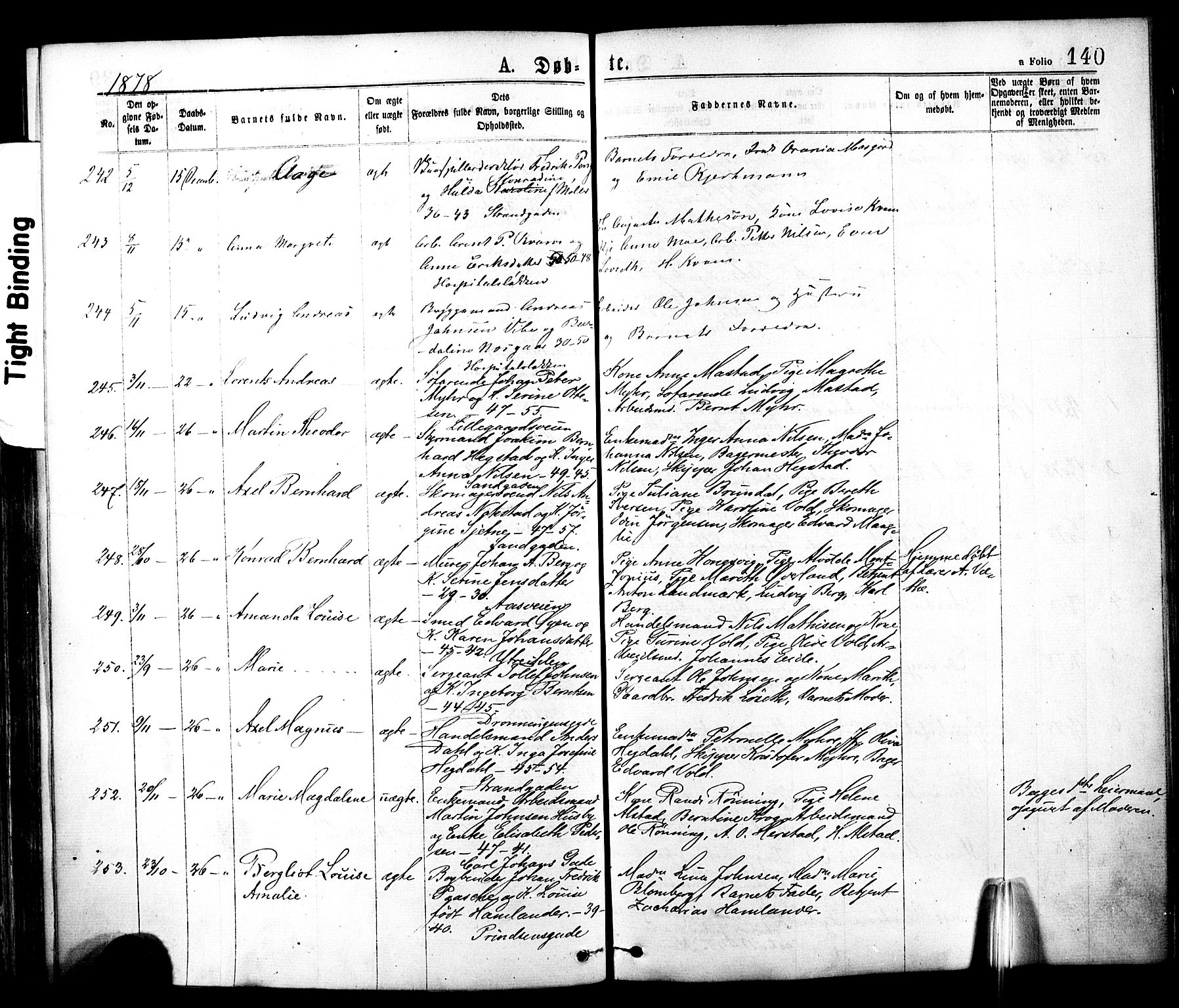 Ministerialprotokoller, klokkerbøker og fødselsregistre - Sør-Trøndelag, SAT/A-1456/602/L0118: Parish register (official) no. 602A16, 1873-1879, p. 140