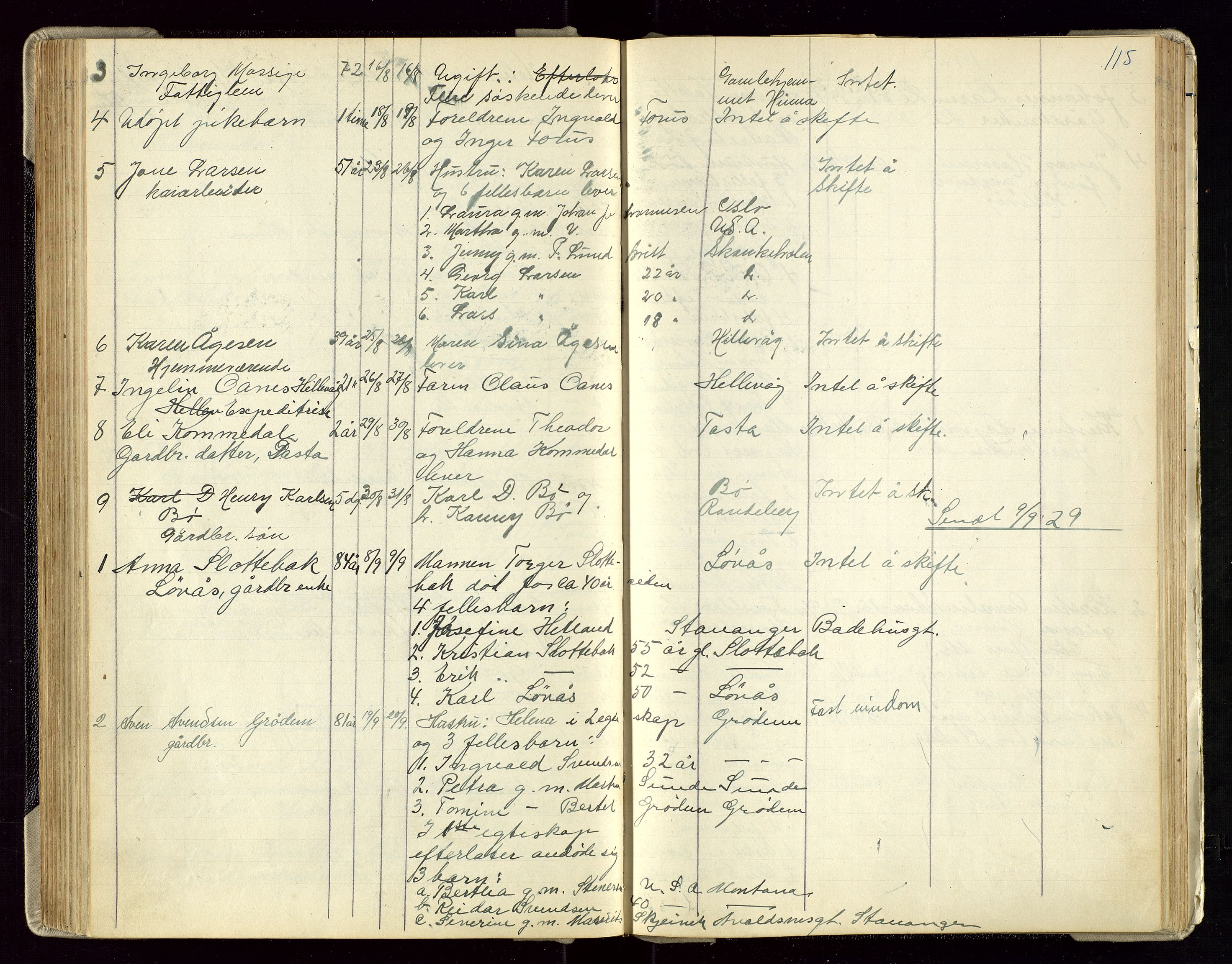 Hetland lensmannskontor, AV/SAST-A-100101/Gga/L0003: Dødsfallprotokoll (med alfabetisk navneregister), 1921-1936, p. 115