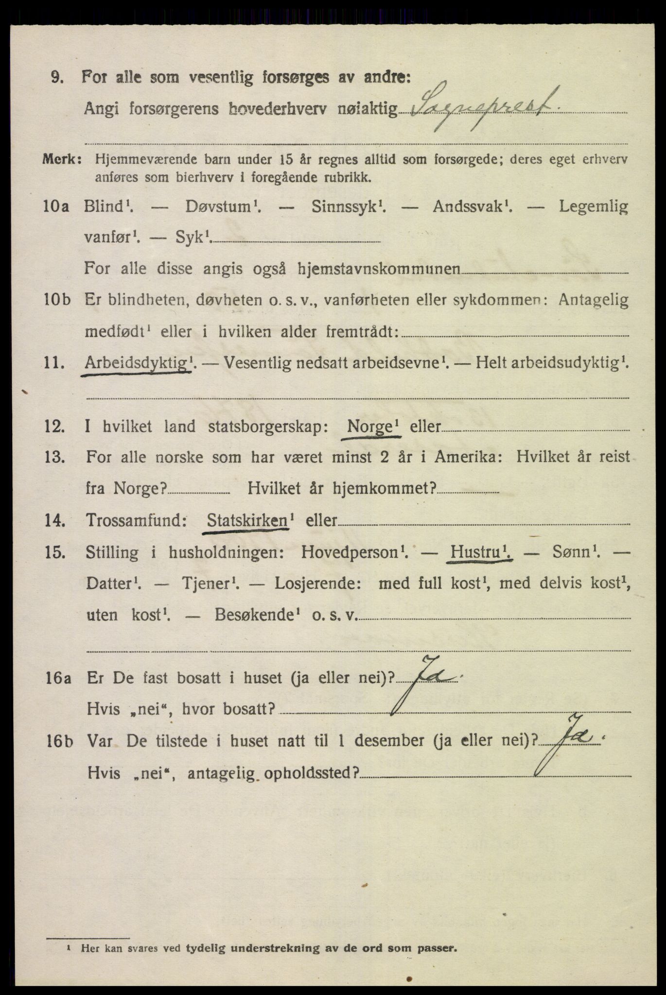 SAK, 1920 census for Sør-Audnedal, 1920, p. 3182