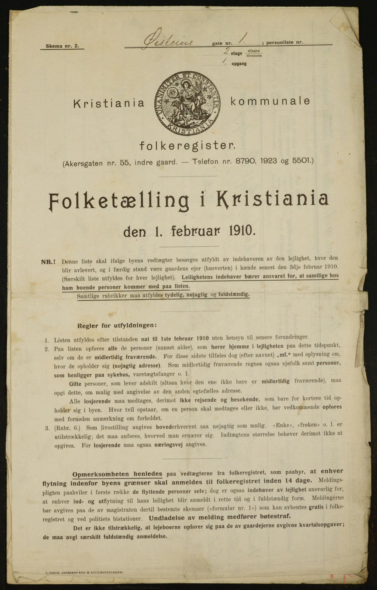 OBA, Municipal Census 1910 for Kristiania, 1910, p. 123540