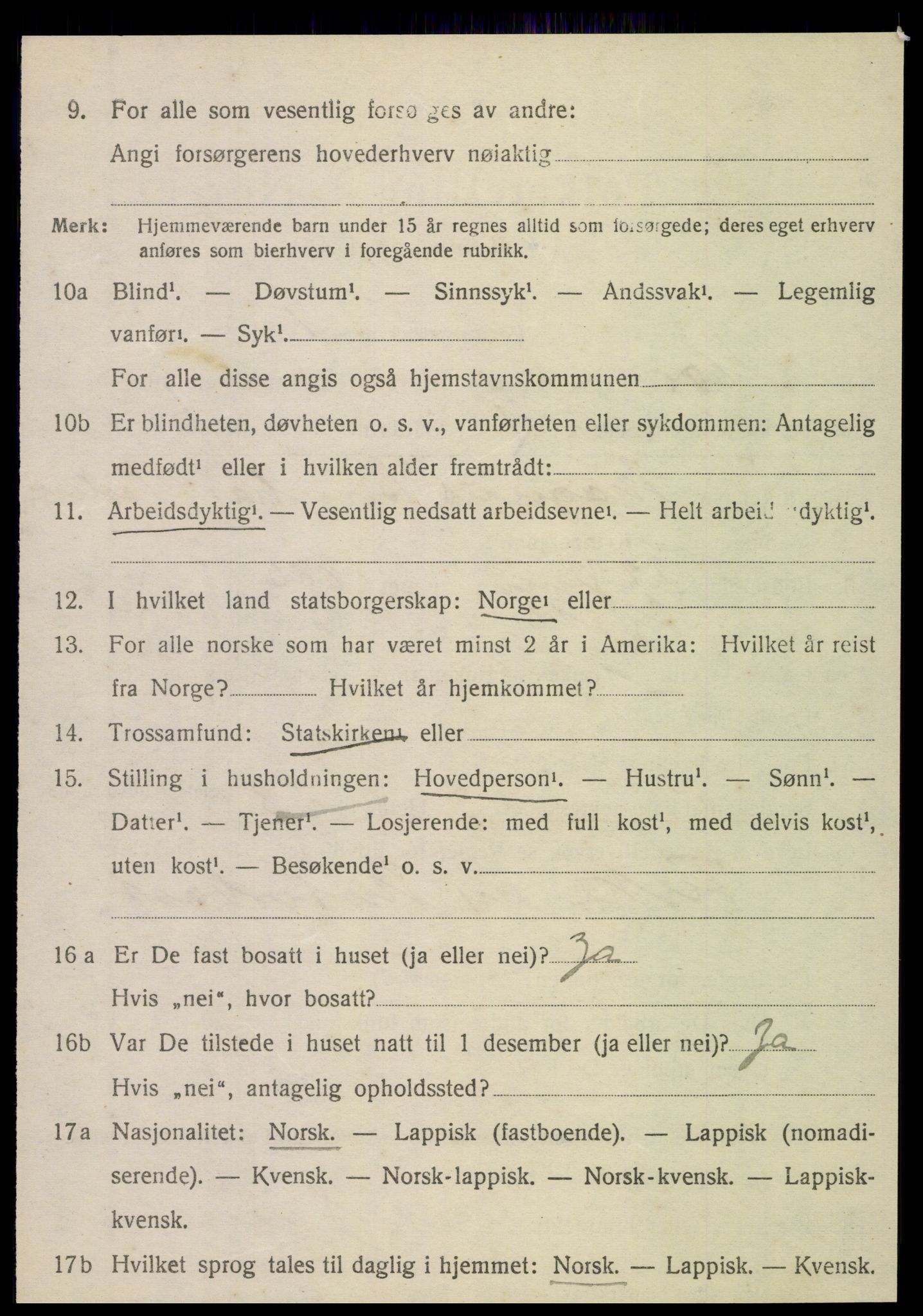 SAT, 1920 census for Nordvik, 1920, p. 1287