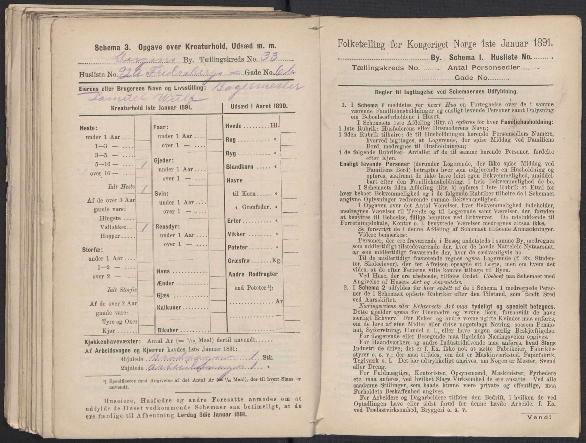 RA, 1891 Census for 1301 Bergen, 1891, p. 5355