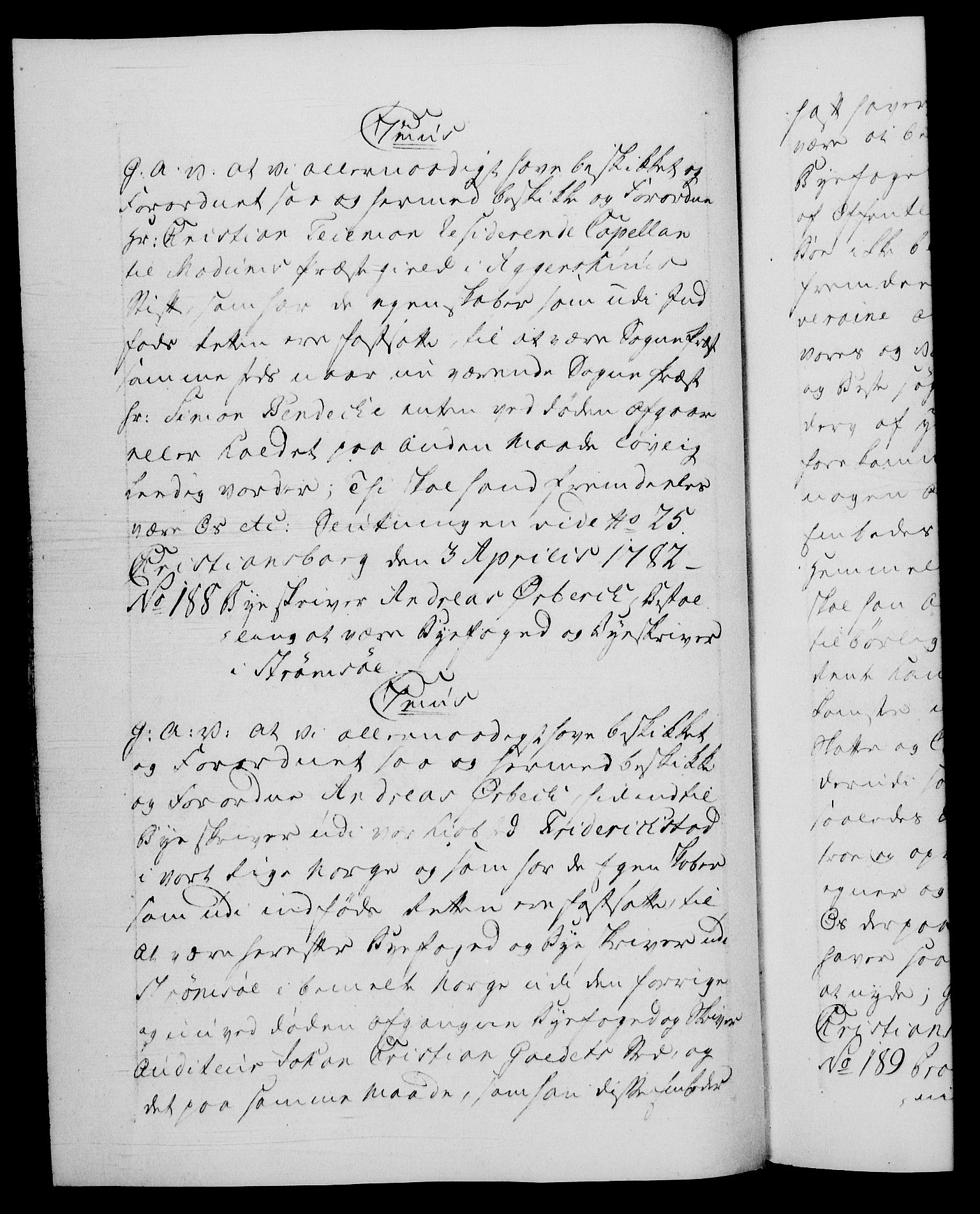 Danske Kanselli 1572-1799, AV/RA-EA-3023/F/Fc/Fca/Fcaa/L0049: Norske registre, 1782-1783, p. 103b