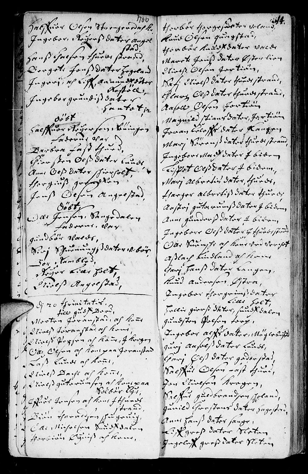 Holt sokneprestkontor, AV/SAK-1111-0021/F/Fb/L0001: Parish register (copy) no. B 1, 1699-1705, p. 14