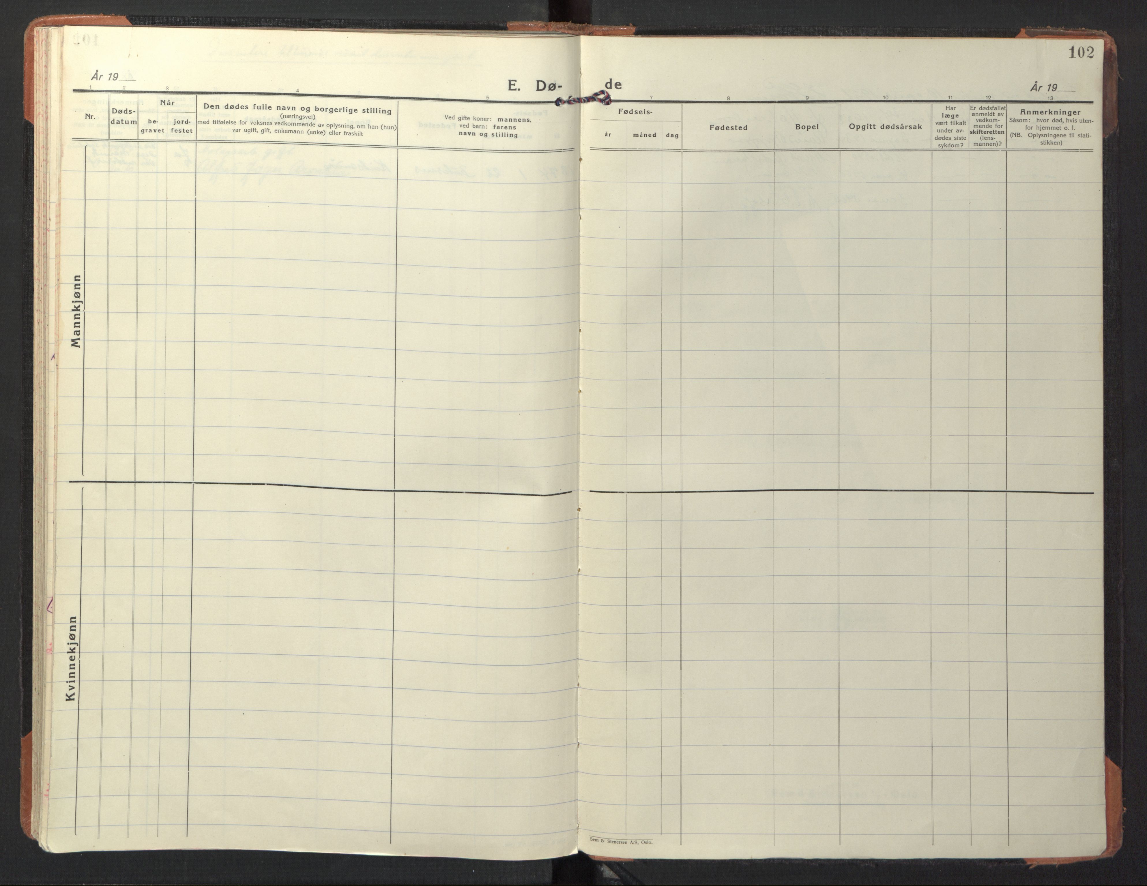 Ministerialprotokoller, klokkerbøker og fødselsregistre - Nordland, AV/SAT-A-1459/866/L0947: Parish register (official) no. 866A10, 1926-1958, p. 102