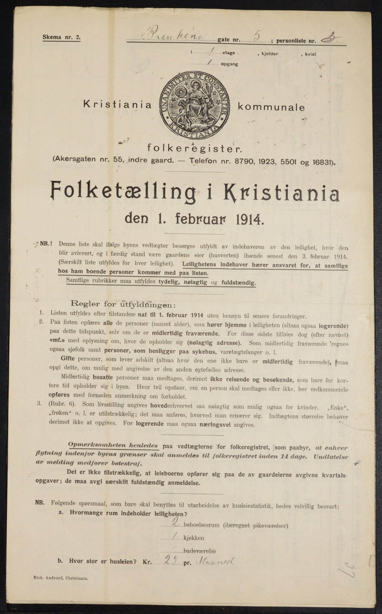 OBA, Municipal Census 1914 for Kristiania, 1914, p. 8824