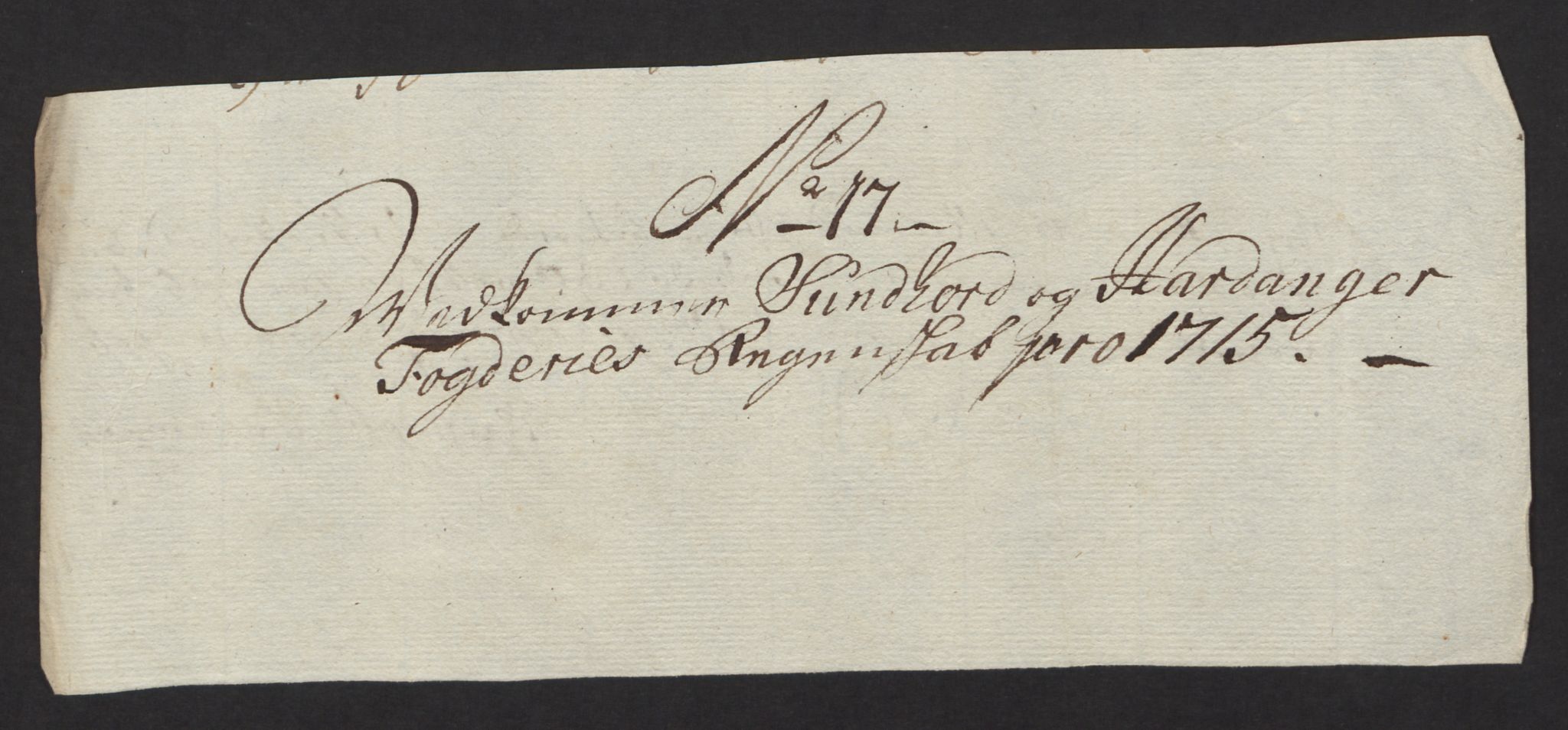 Rentekammeret inntil 1814, Reviderte regnskaper, Fogderegnskap, AV/RA-EA-4092/R48/L2991: Fogderegnskap Sunnhordland og Hardanger, 1715, p. 175
