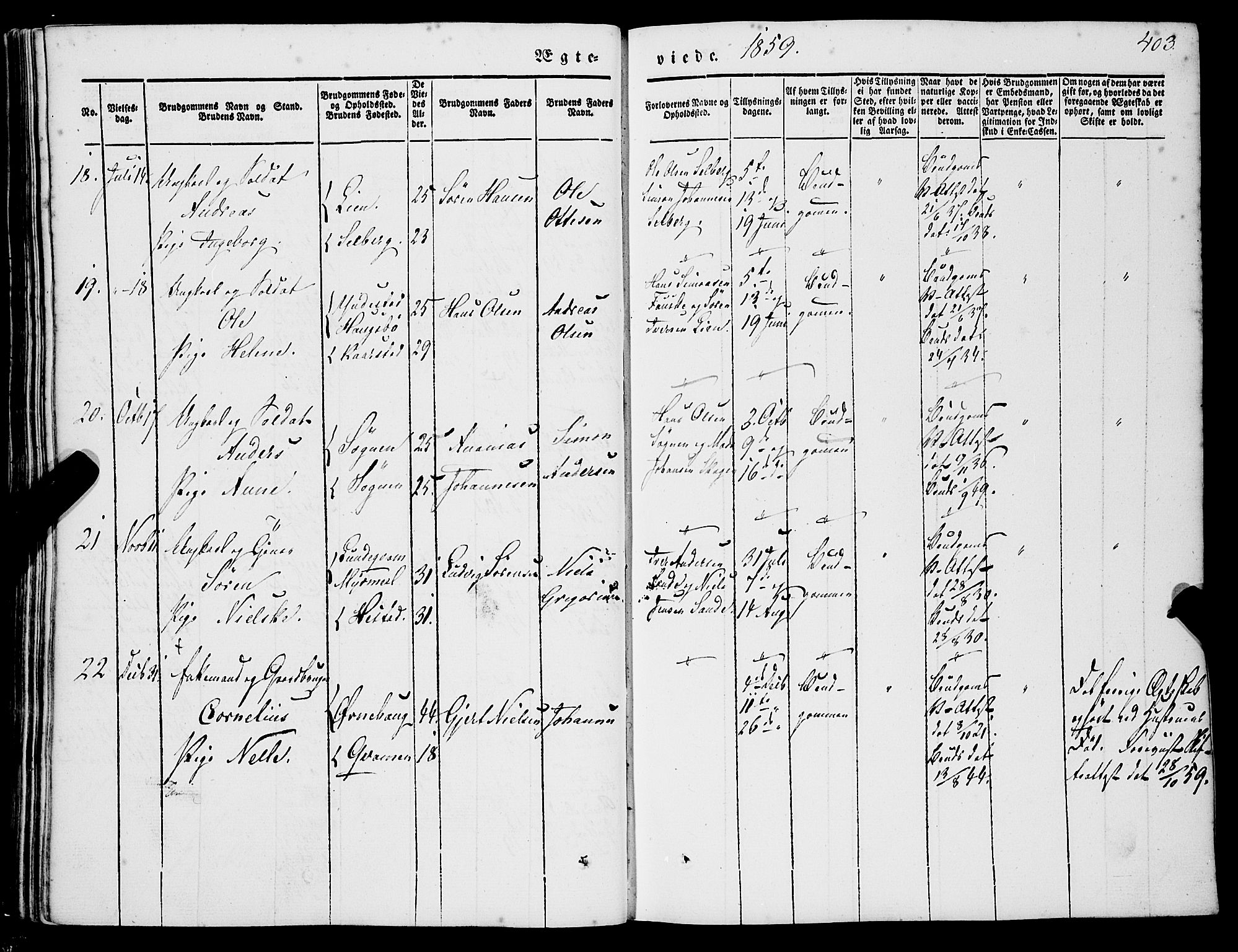 Gaular sokneprestembete, AV/SAB-A-80001/H/Haa: Parish register (official) no. A 4II, 1841-1859, p. 403