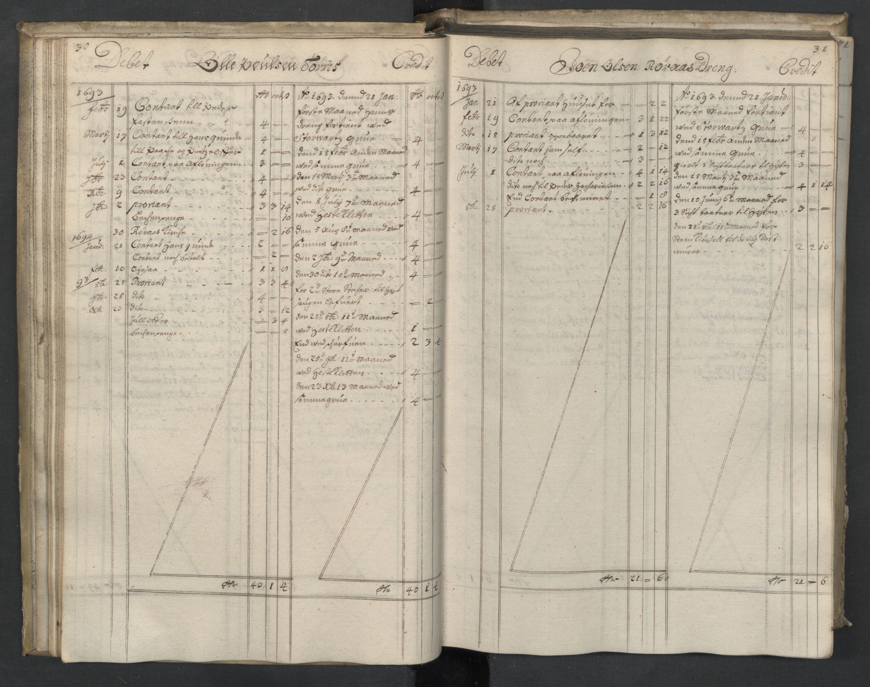 Røros kobberverk, AV/SAT-PA-0211/1/08/L0326: 8.3.4 Månedsfolkenes avlønning, 1693, p. 30-31