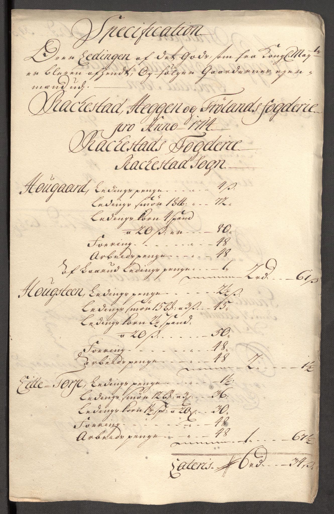 Rentekammeret inntil 1814, Reviderte regnskaper, Fogderegnskap, AV/RA-EA-4092/R07/L0308: Fogderegnskap Rakkestad, Heggen og Frøland, 1714, p. 495