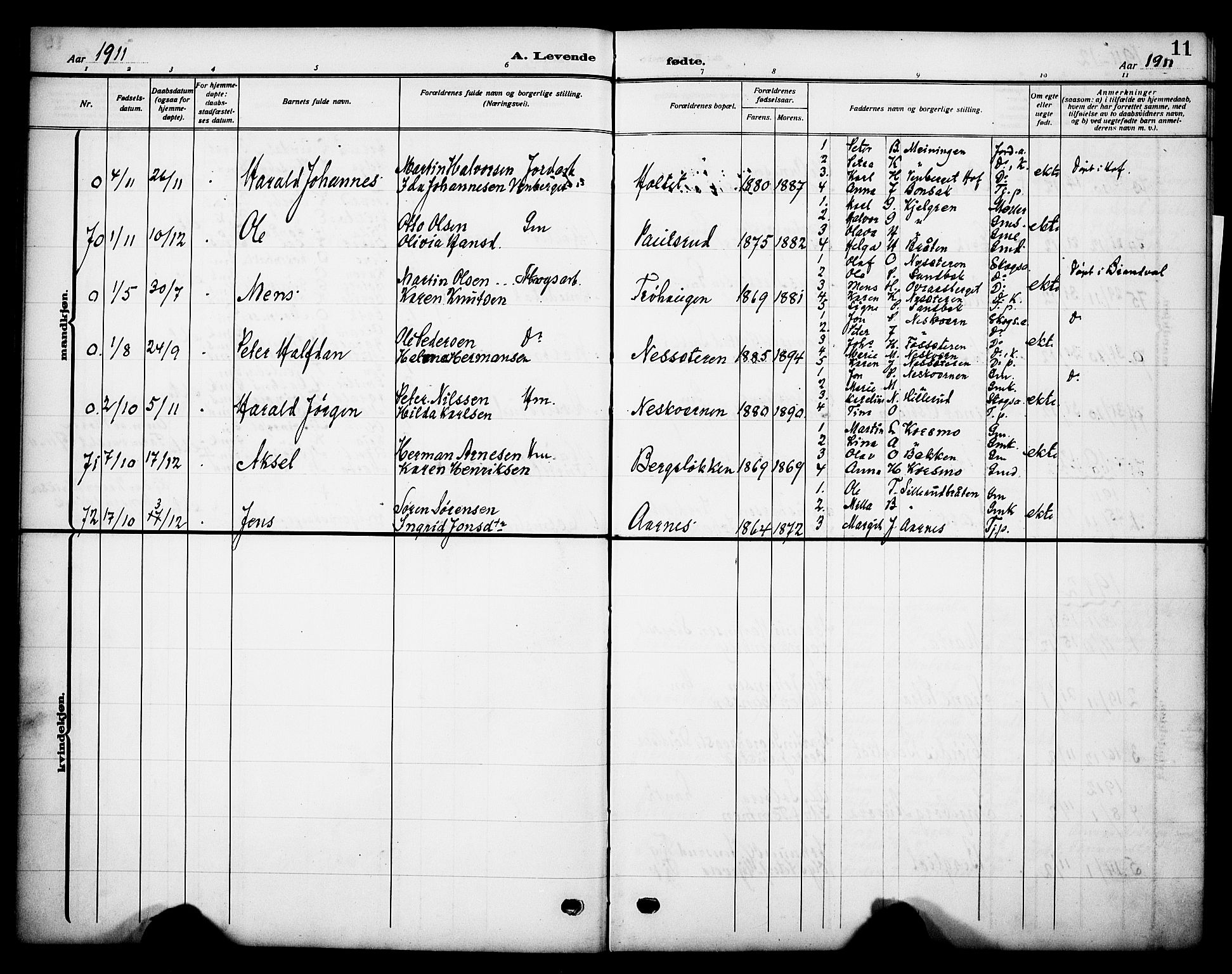 Grue prestekontor, SAH/PREST-036/H/Ha/Haa/L0015: Parish register (official) no. 15, 1911-1922, p. 11