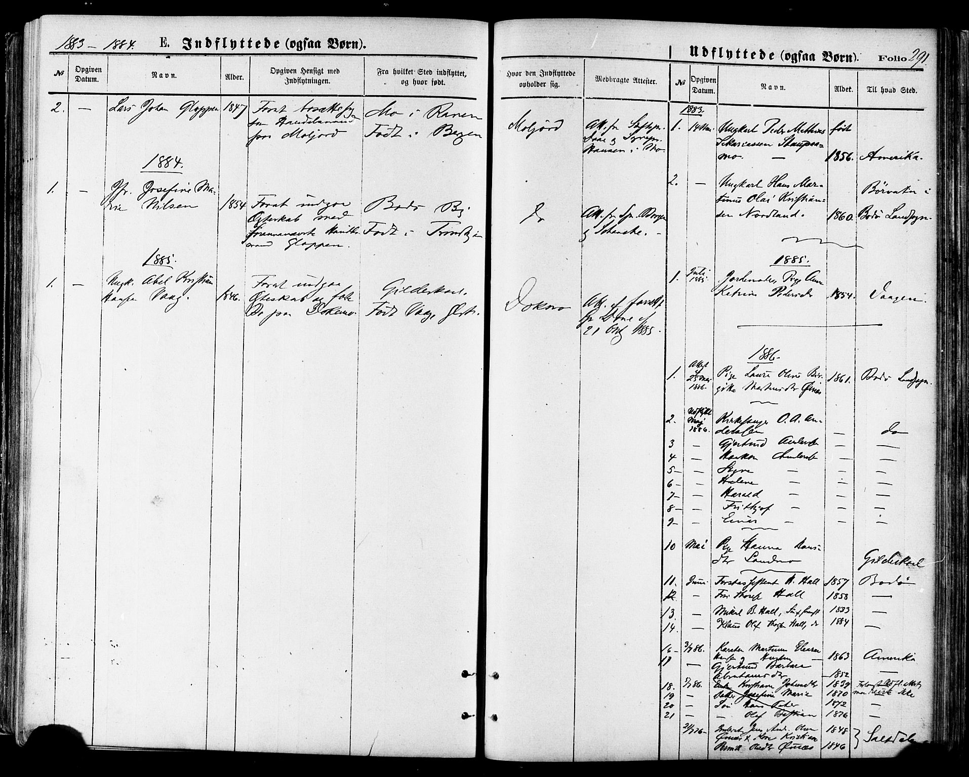 Ministerialprotokoller, klokkerbøker og fødselsregistre - Nordland, SAT/A-1459/846/L0645: Parish register (official) no. 846A03, 1872-1886, p. 291