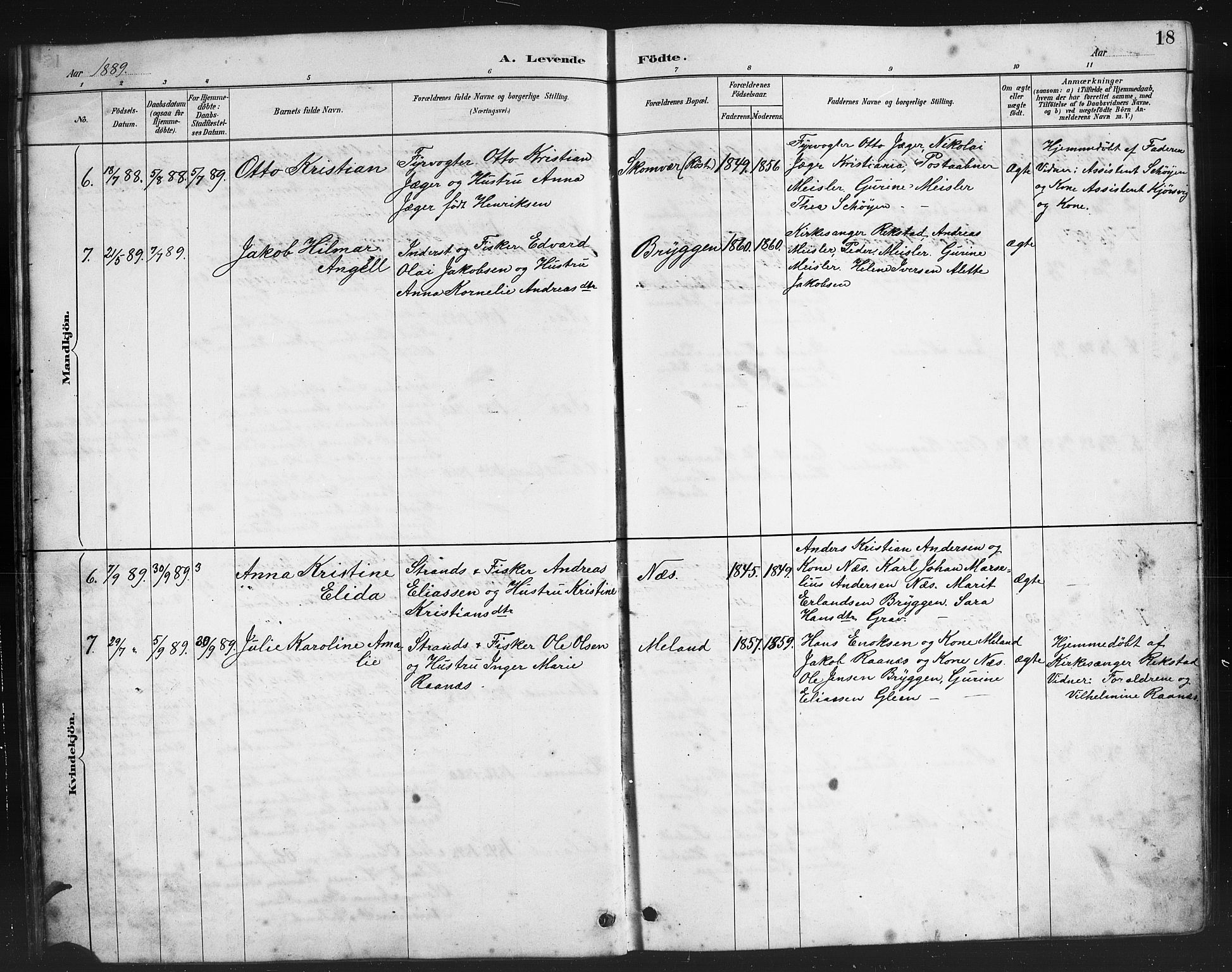 Ministerialprotokoller, klokkerbøker og fødselsregistre - Nordland, AV/SAT-A-1459/808/L0131: Parish register (copy) no. 808C02, 1879-1919, p. 18