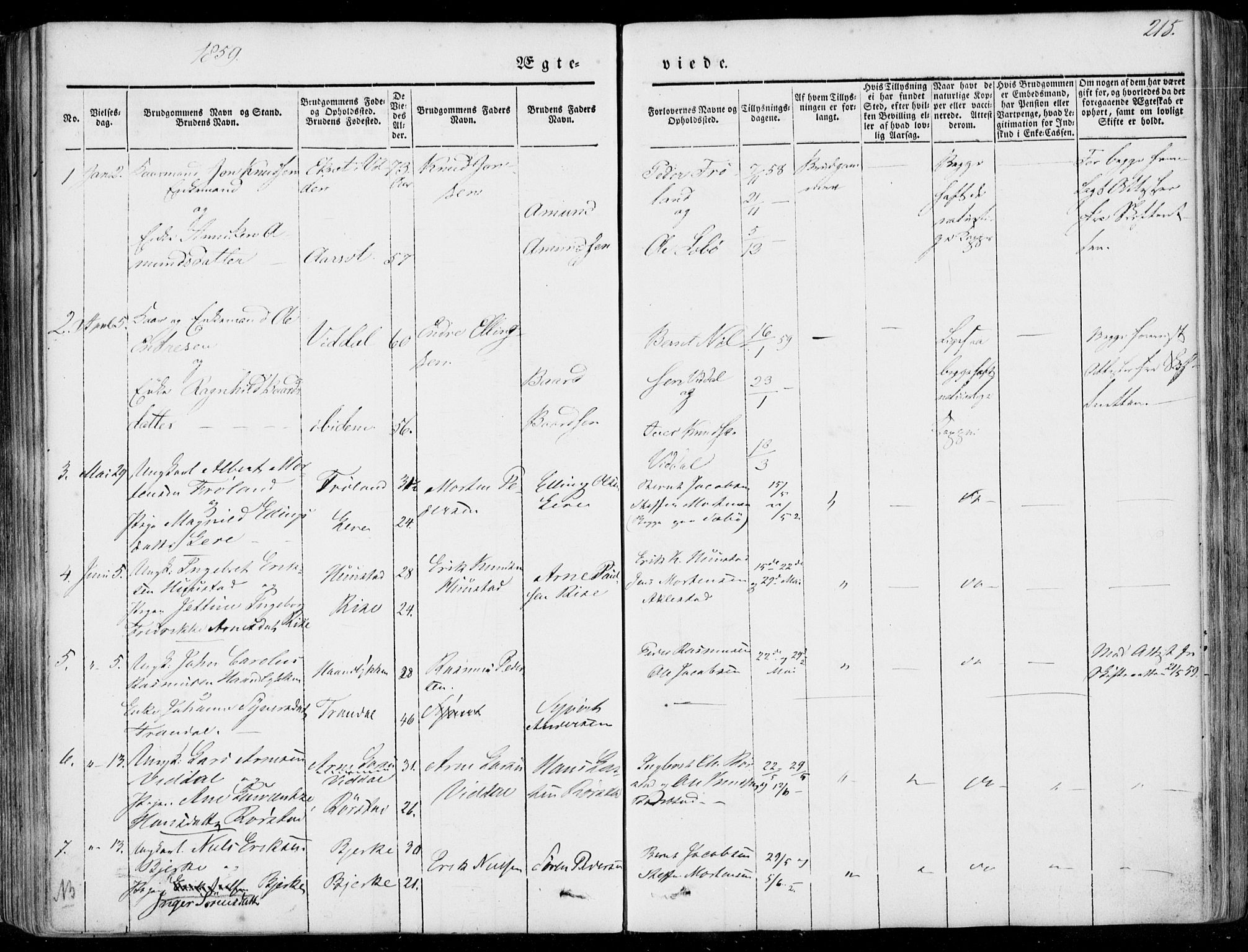 Ministerialprotokoller, klokkerbøker og fødselsregistre - Møre og Romsdal, AV/SAT-A-1454/515/L0209: Parish register (official) no. 515A05, 1847-1868, p. 215