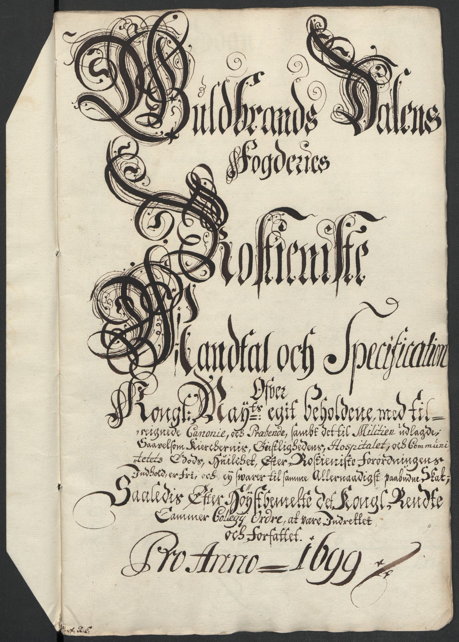 Rentekammeret inntil 1814, Reviderte regnskaper, Fogderegnskap, AV/RA-EA-4092/R17/L1172: Fogderegnskap Gudbrandsdal, 1699, p. 222