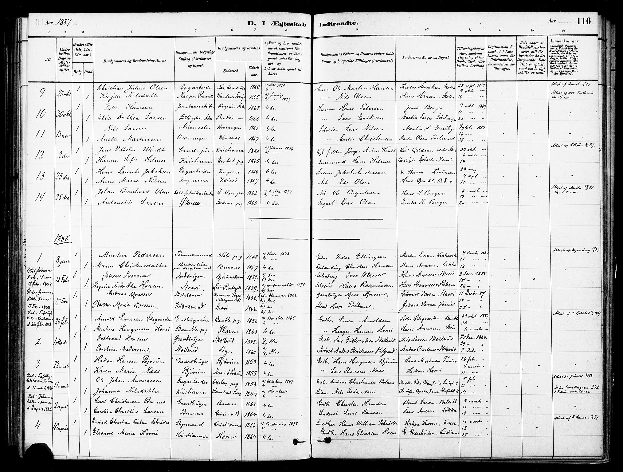 Asker prestekontor Kirkebøker, SAO/A-10256a/F/Fb/L0002: Parish register (official) no. II 2, 1879-1921, p. 116