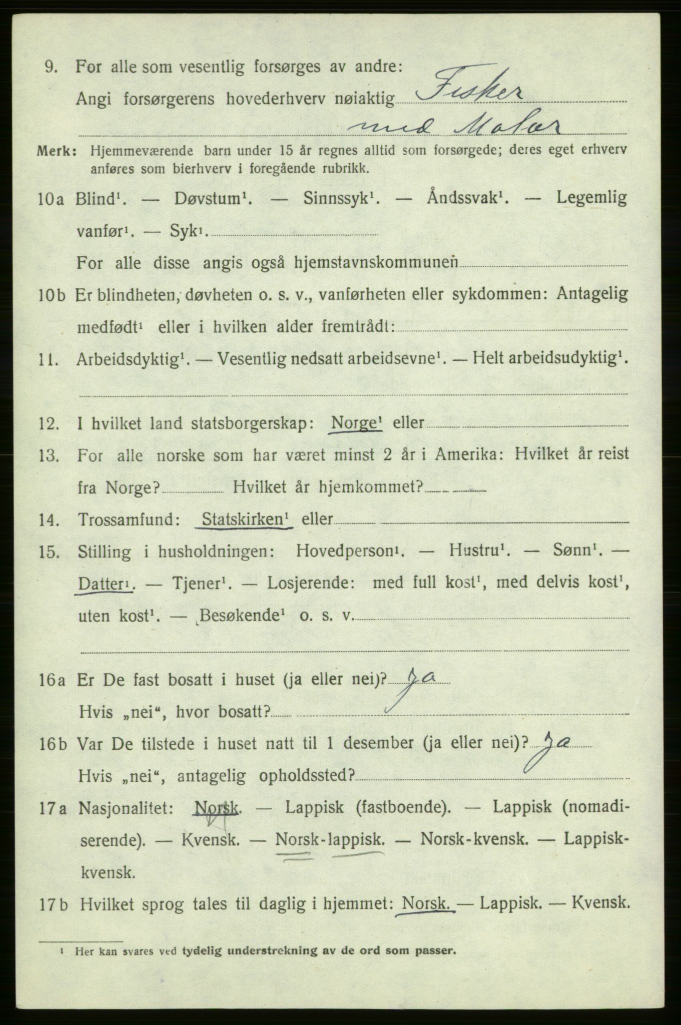SATØ, 1920 census for , 1920, p. 531