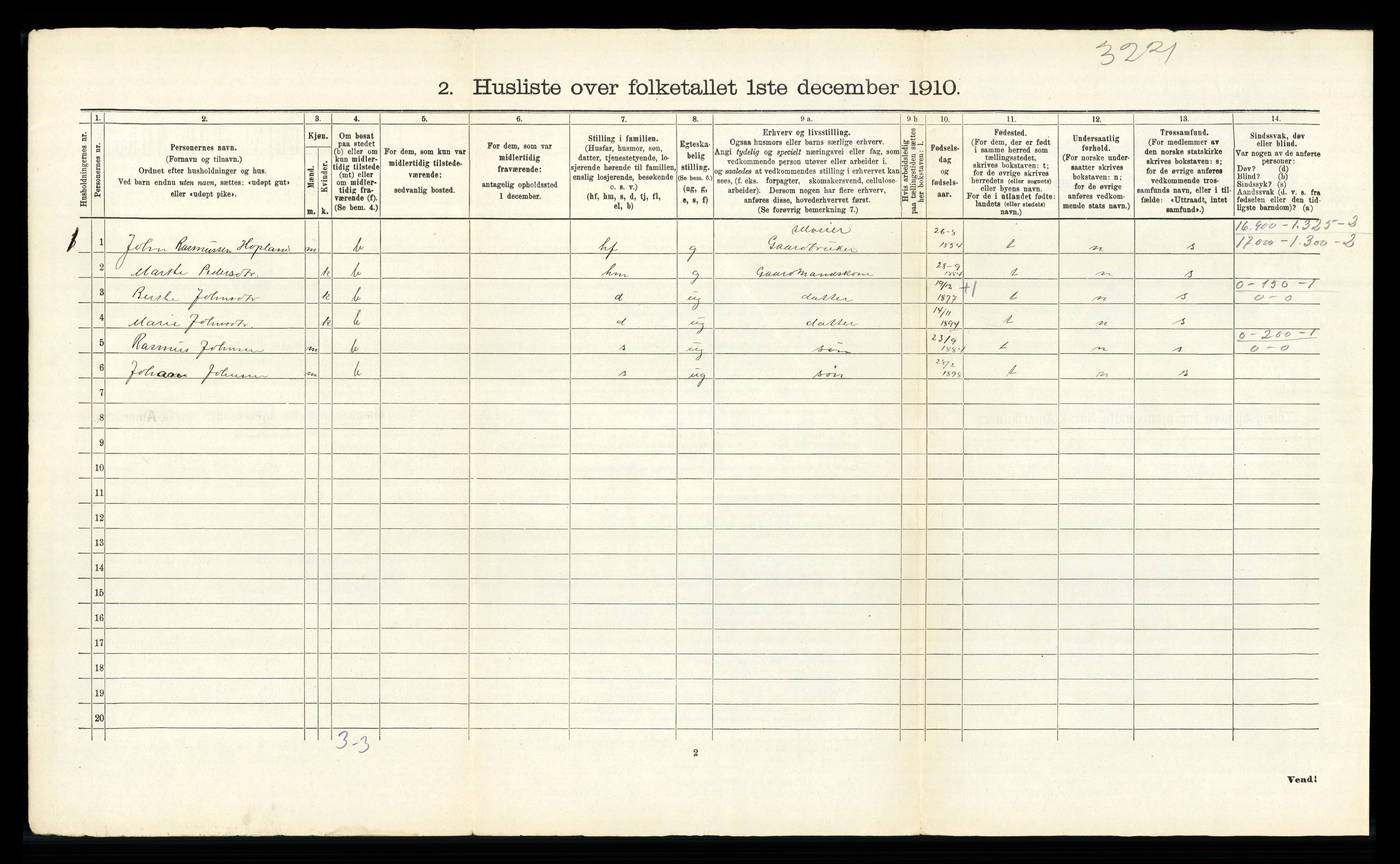 RA, 1910 census for Innvik, 1910, p. 49