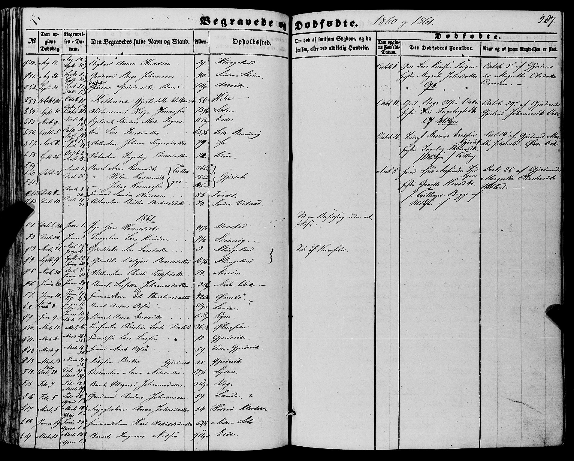 Fjelberg sokneprestembete, SAB/A-75201/H/Haa: Parish register (official) no. A 7, 1851-1867, p. 287