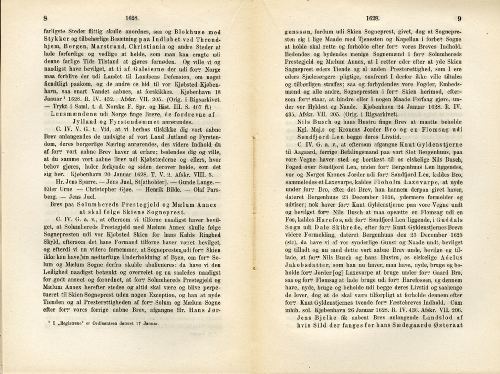 Publikasjoner utgitt av Det Norske Historiske Kildeskriftfond, PUBL/-/-/-: Norske Rigs-Registranter, bind 6, 1628-1634, p. 8-9