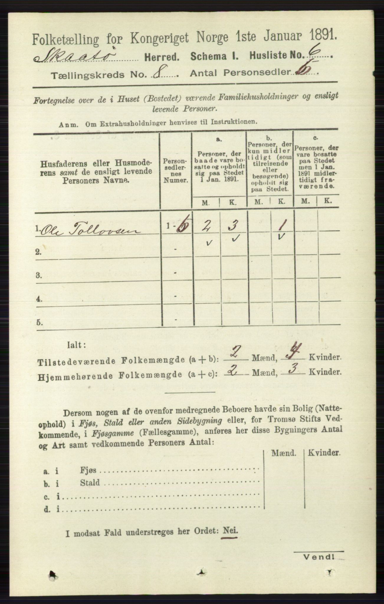 RA, 1891 census for 0815 Skåtøy, 1891, p. 3477