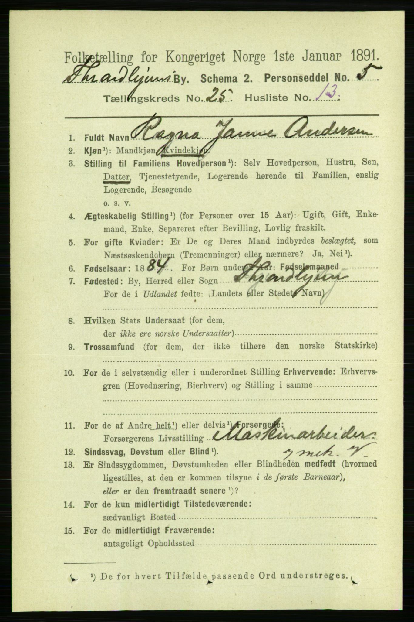 RA, 1891 census for 1601 Trondheim, 1891, p. 18900