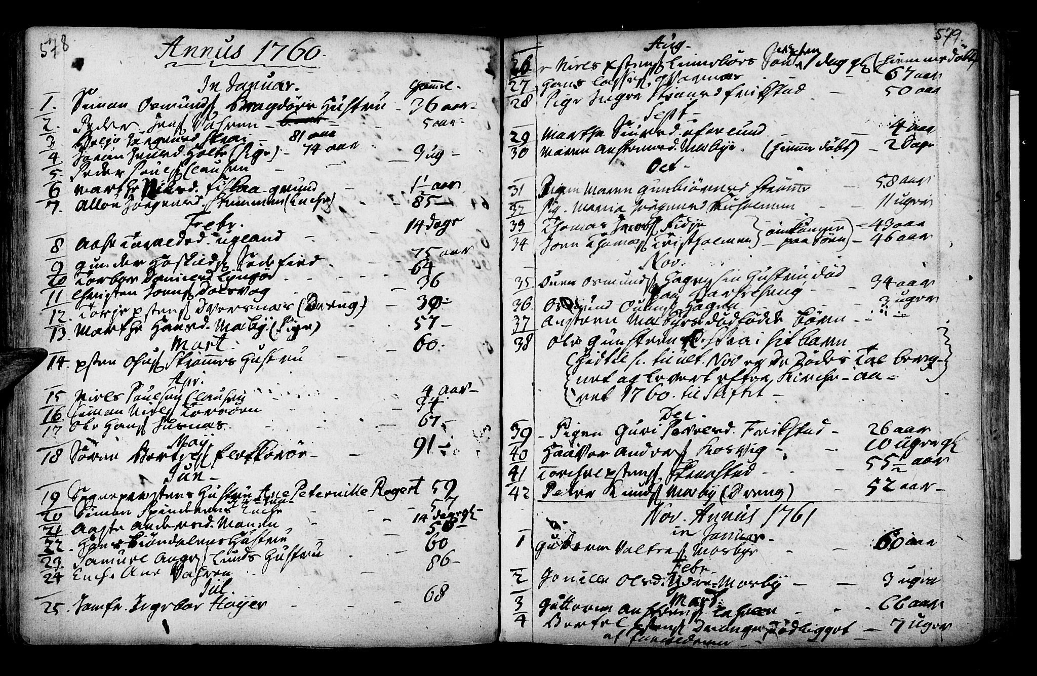 Oddernes sokneprestkontor, SAK/1111-0033/F/Fa/Faa/L0002: Parish register (official) no. A 2, 1719-1764, p. 578-579