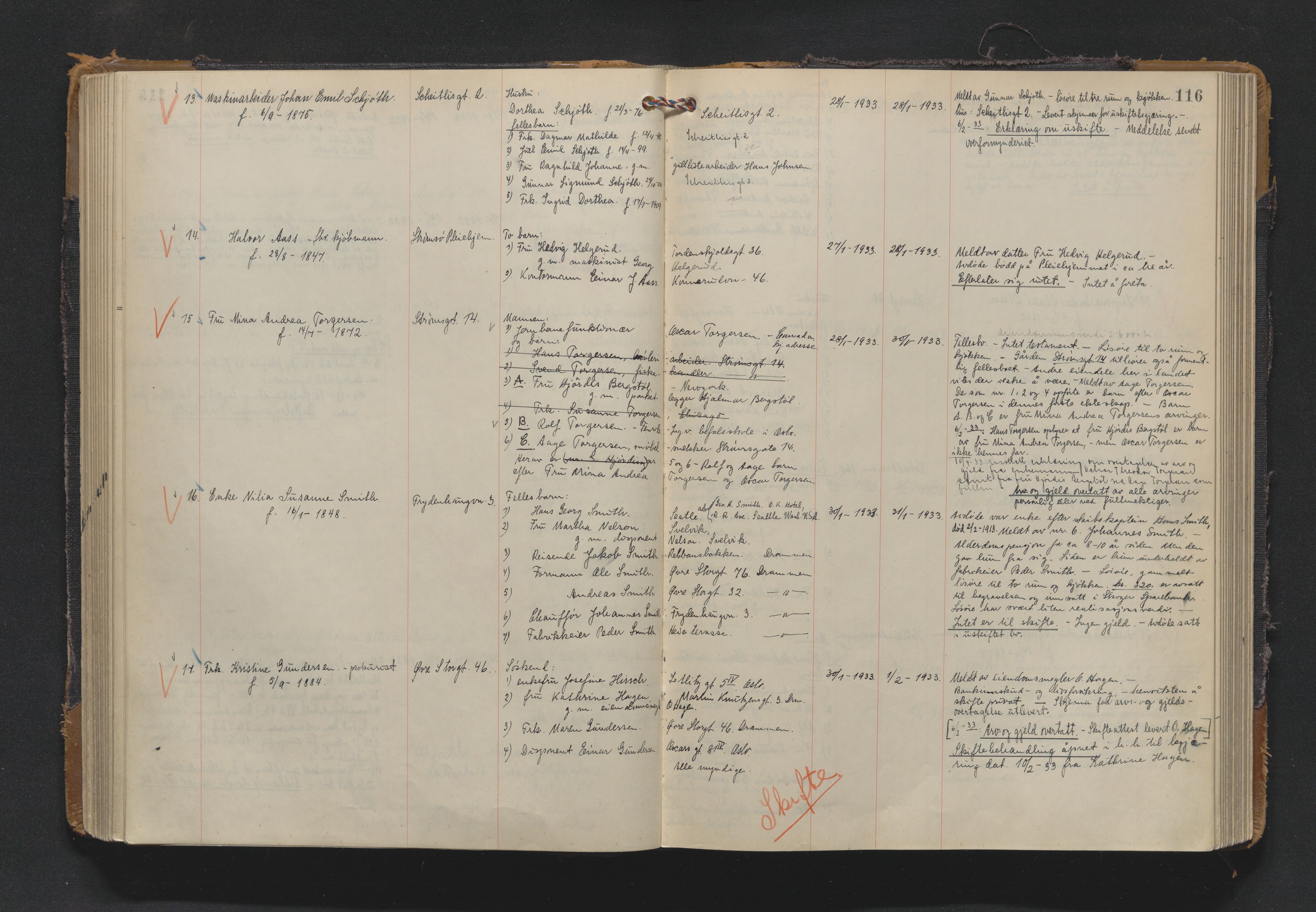 Drammen byfogd, AV/SAKO-A-222/H/Ha/Haa/L0017: Dødsjournal., 1930-1936, p. 116