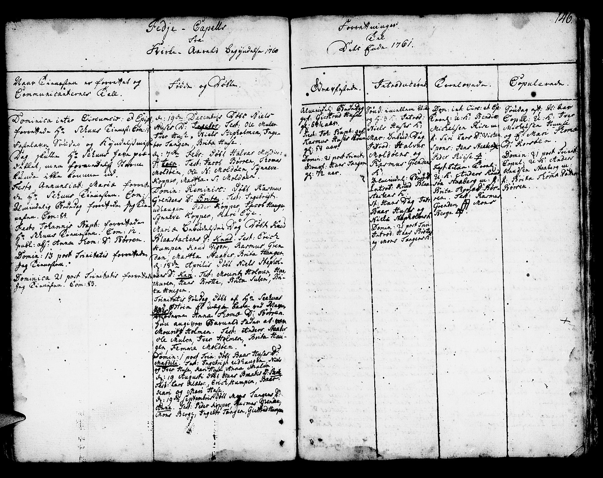 Lindås Sokneprestembete, SAB/A-76701/H/Haa: Parish register (official) no. A 3, 1748-1764, p. 146