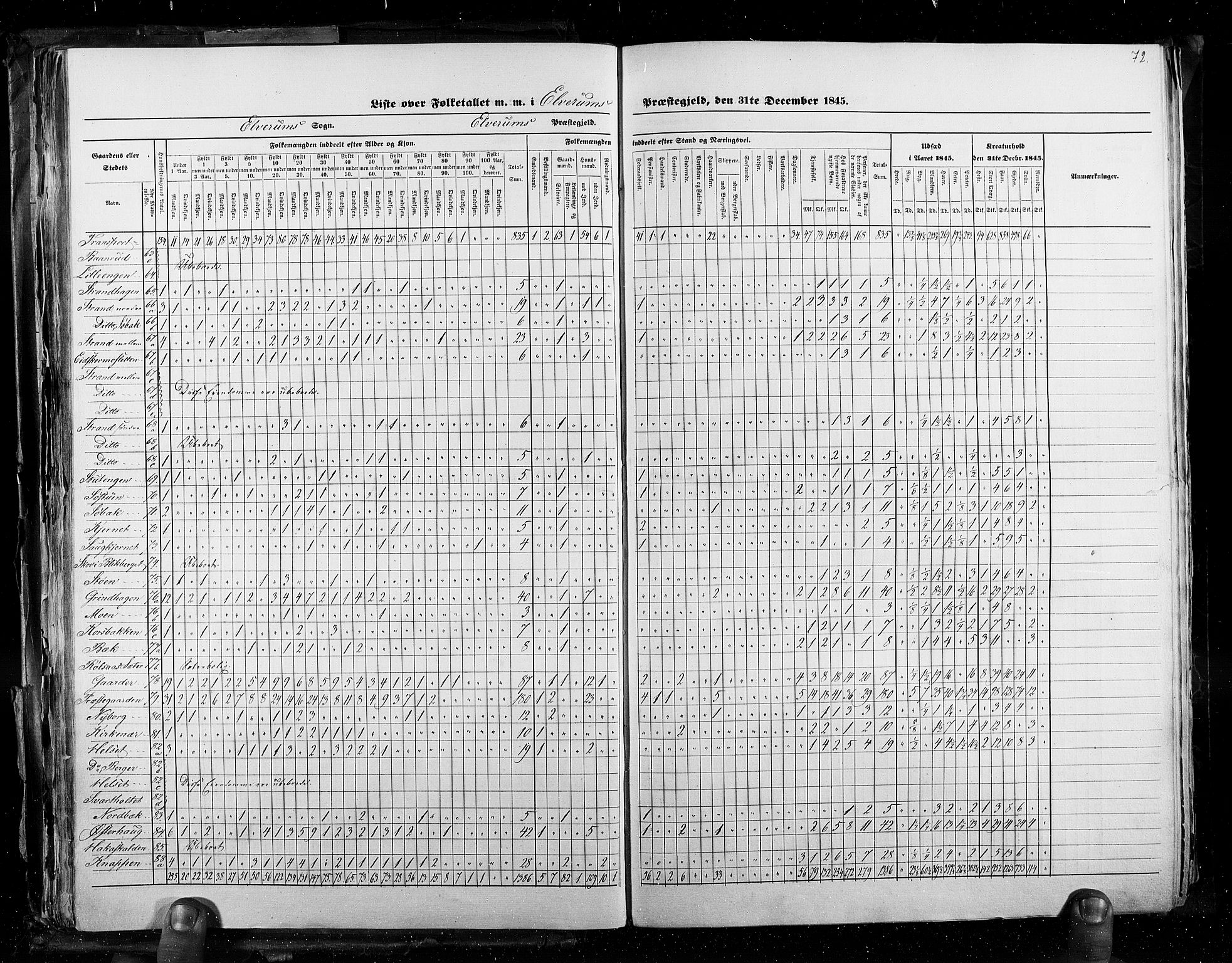 RA, Census 1845, vol. 3: Hedemarken amt og Kristians amt, 1845, p. 72