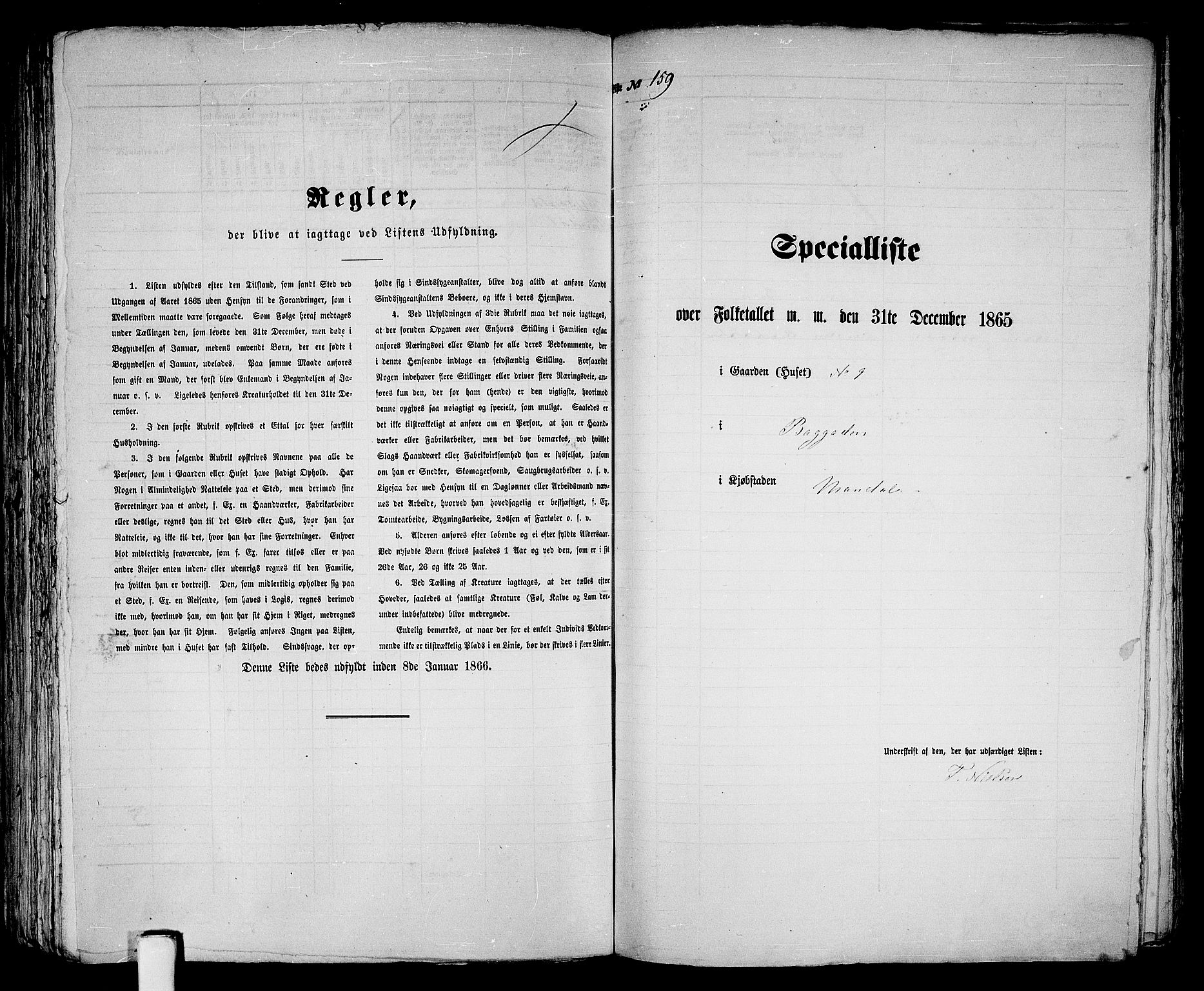 RA, 1865 census for Mandal/Mandal, 1865, p. 320