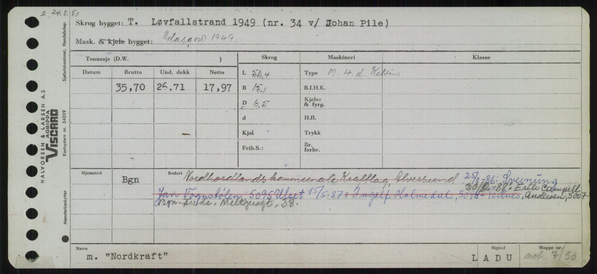 Sjøfartsdirektoratet med forløpere, Skipsmålingen, RA/S-1627/H/Ha/L0004/0001: Fartøy, Mas-R / Fartøy, Mas-Odd, p. 653