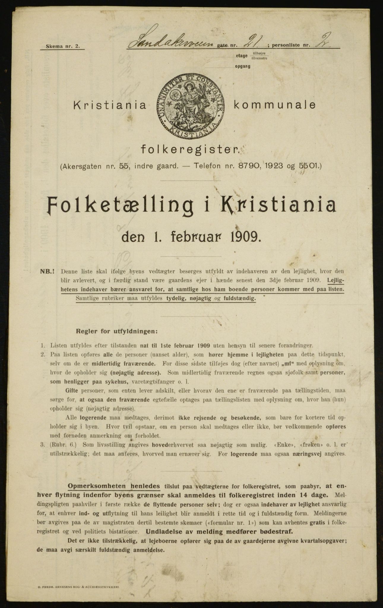 OBA, Municipal Census 1909 for Kristiania, 1909, p. 78950