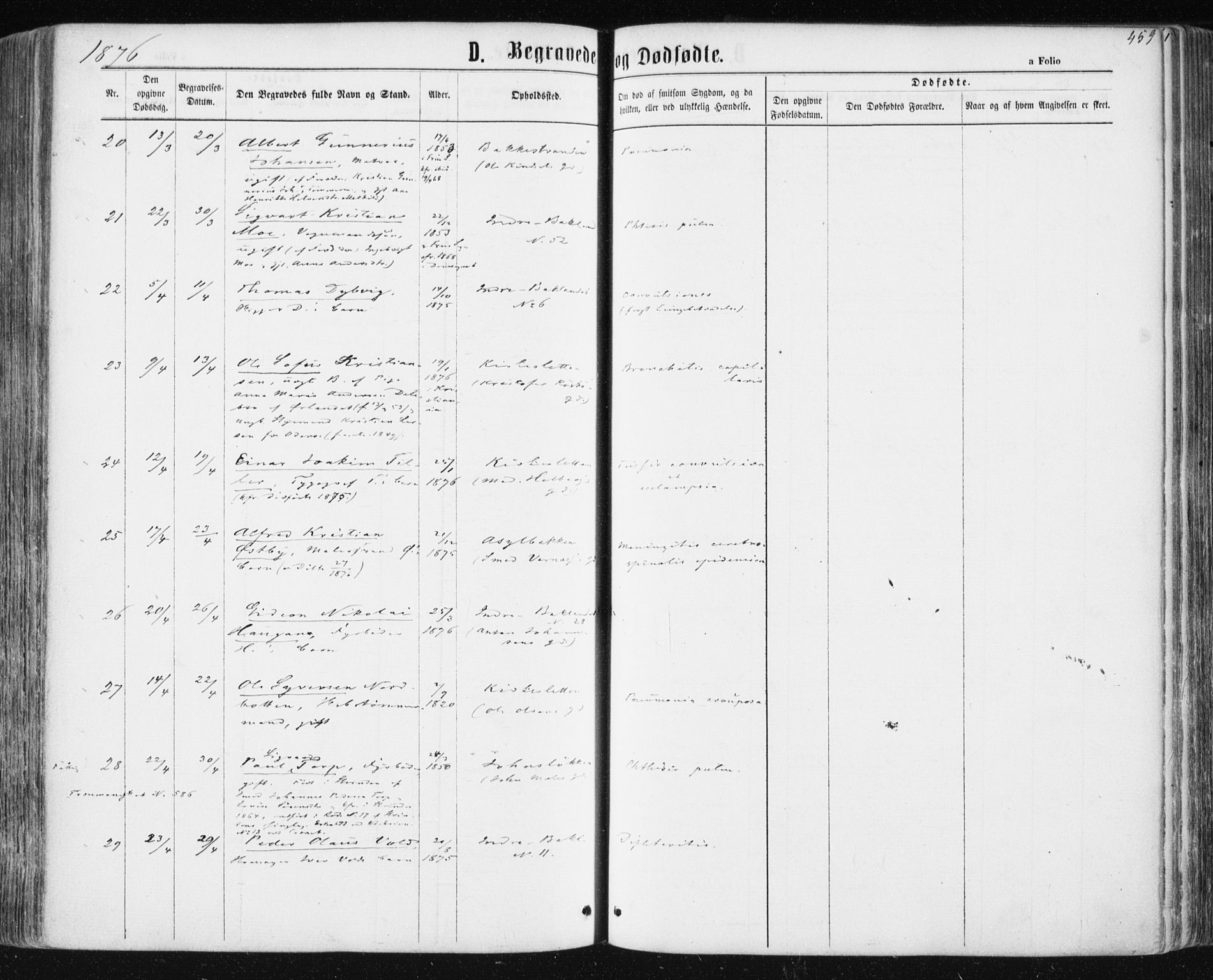 Ministerialprotokoller, klokkerbøker og fødselsregistre - Sør-Trøndelag, AV/SAT-A-1456/604/L0186: Parish register (official) no. 604A07, 1866-1877, p. 459