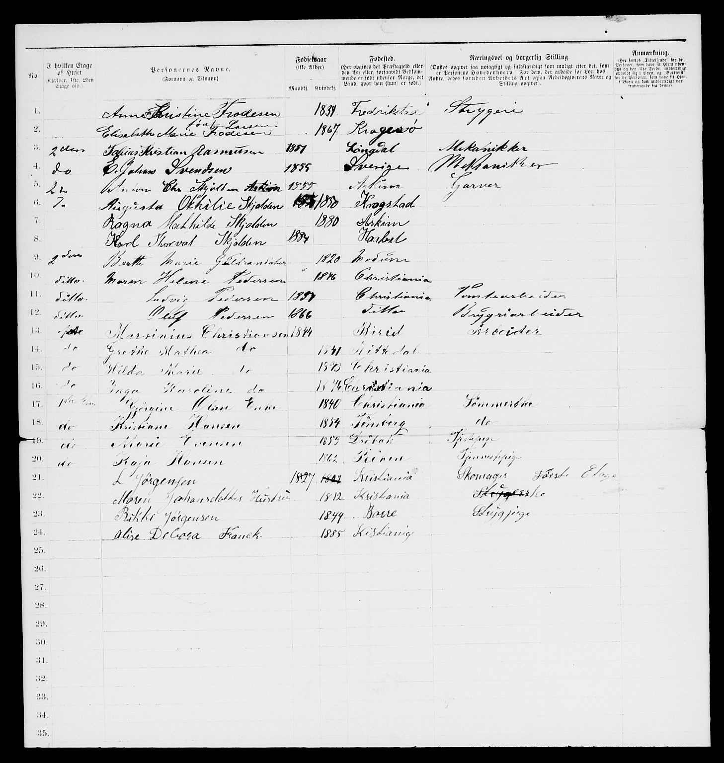 RA, 1885 census for 0301 Kristiania, 1885, p. 11190
