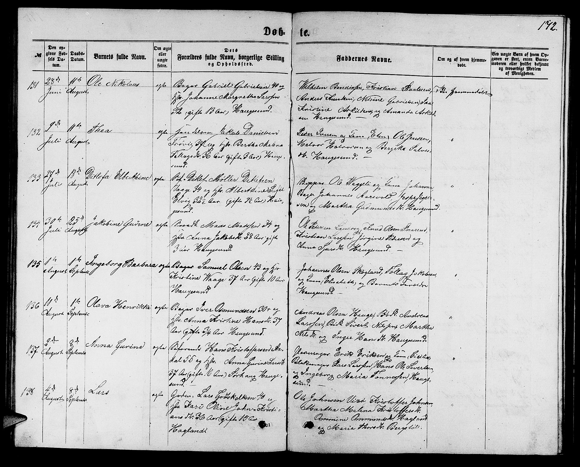 Torvastad sokneprestkontor, AV/SAST-A -101857/H/Ha/Hab/L0007: Parish register (copy) no. B 7, 1866-1873, p. 172