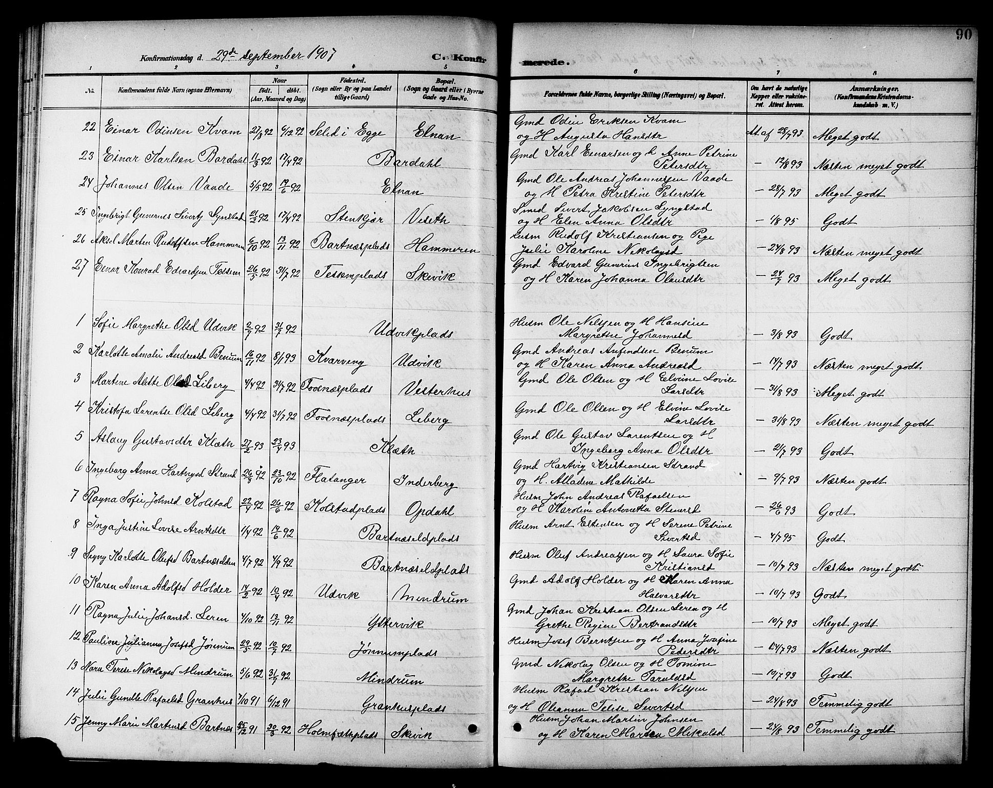 Ministerialprotokoller, klokkerbøker og fødselsregistre - Nord-Trøndelag, SAT/A-1458/741/L0401: Parish register (copy) no. 741C02, 1899-1911, p. 90