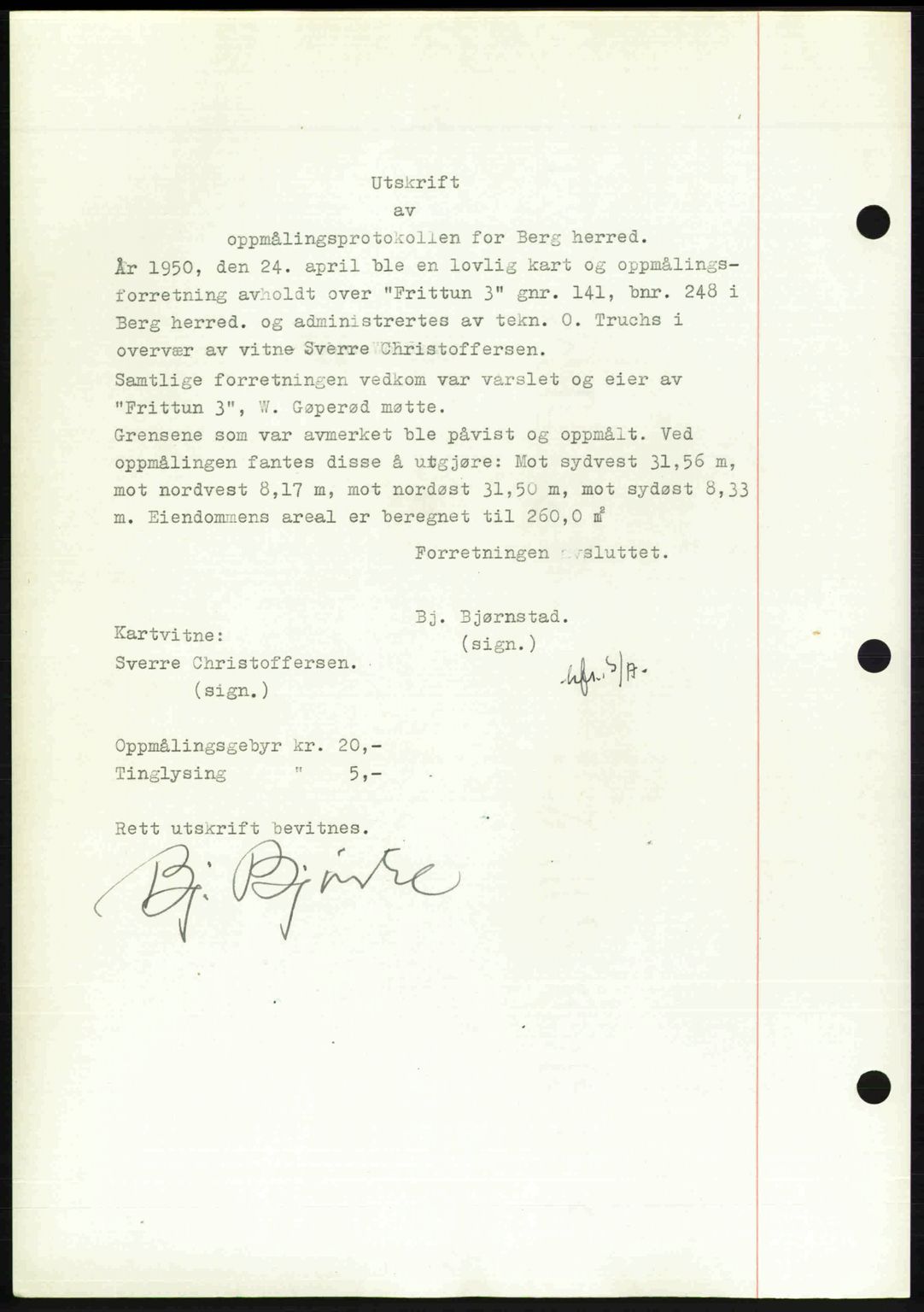 Idd og Marker sorenskriveri, AV/SAO-A-10283/G/Gb/Gbb/L0014: Mortgage book no. A14, 1950-1950, Diary no: : 1057/1950