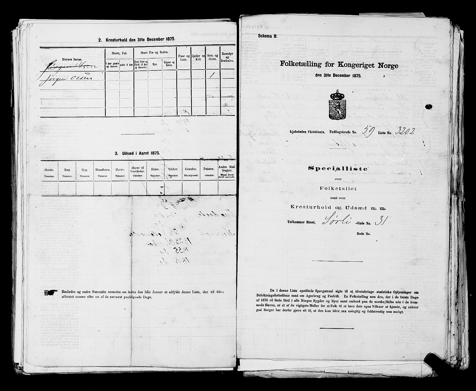 RA, 1875 census for 0301 Kristiania, 1875, p. 8845