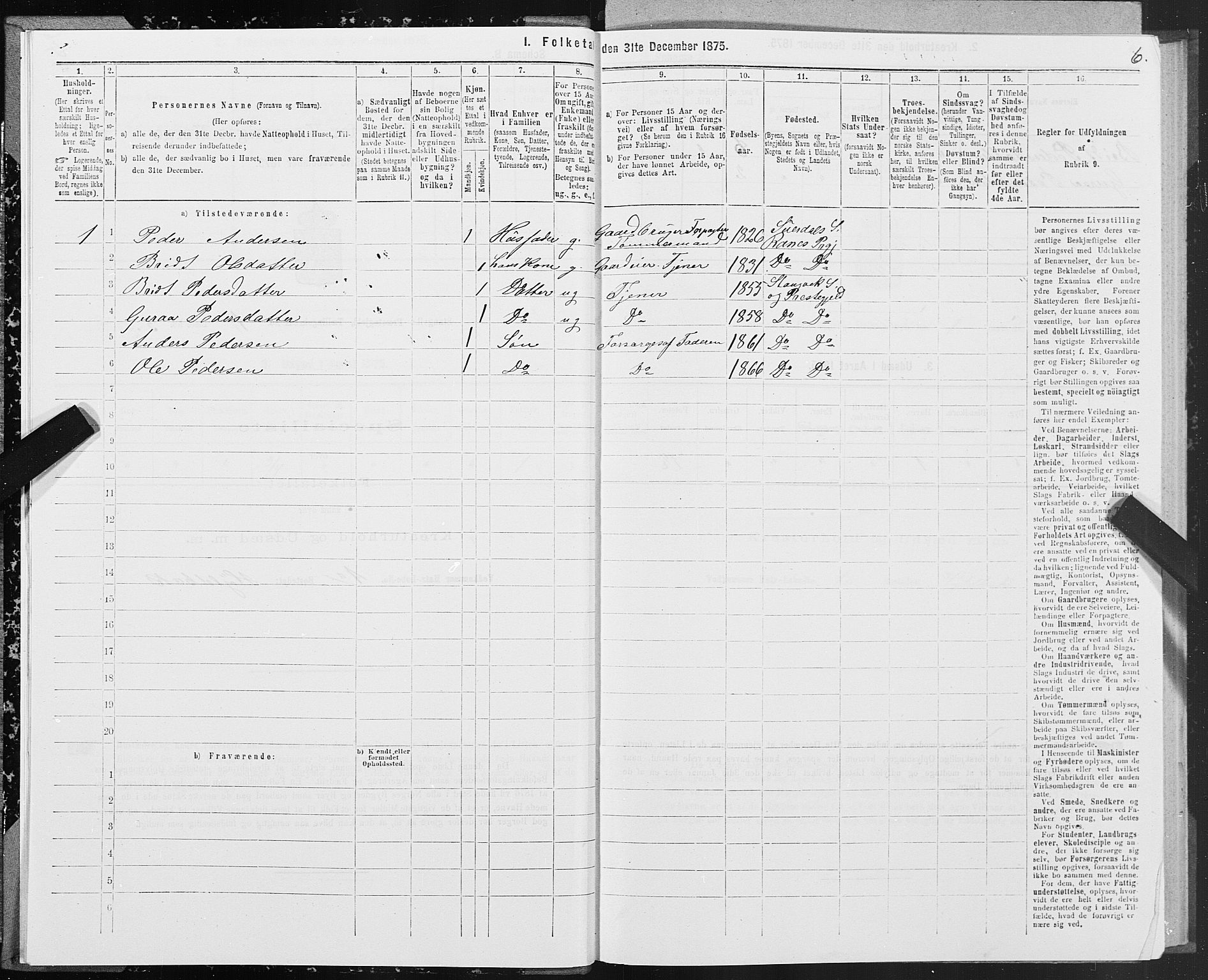 SAT, 1875 census for 1564P Stangvik, 1875, p. 1006