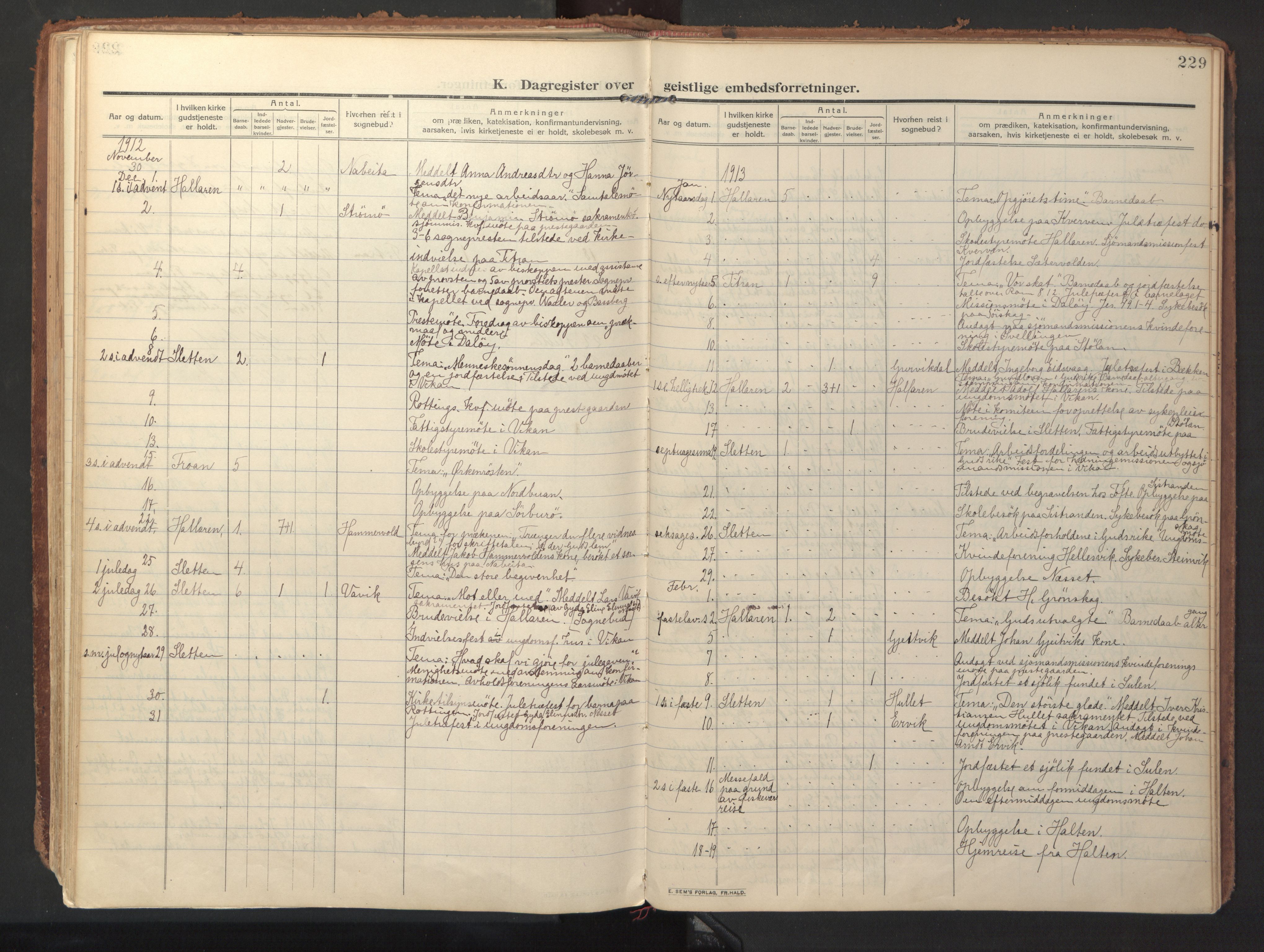 Ministerialprotokoller, klokkerbøker og fødselsregistre - Sør-Trøndelag, SAT/A-1456/640/L0581: Parish register (official) no. 640A06, 1910-1924, p. 229