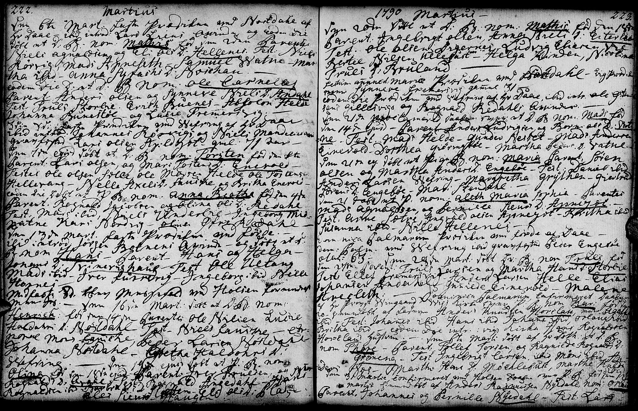 Førde sokneprestembete, AV/SAB-A-79901/H/Haa/Haaa/L0004: Parish register (official) no. A 4, 1781-1803, p. 222-223